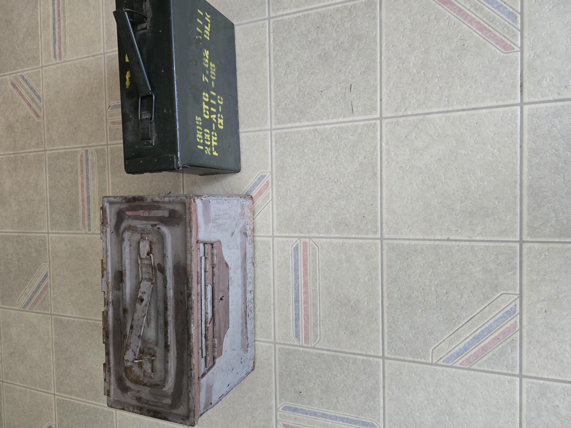 Photo of 30 (7.62) + 50 Cal Metal Ammo Case Cans Solid Steel Water Tight