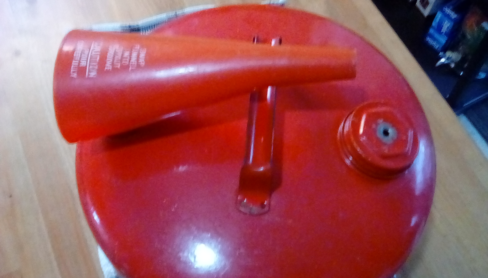 Photo of Vintage Antique Eagle 6 gallon 3.5 pint Sno Go red gas can -very good condition