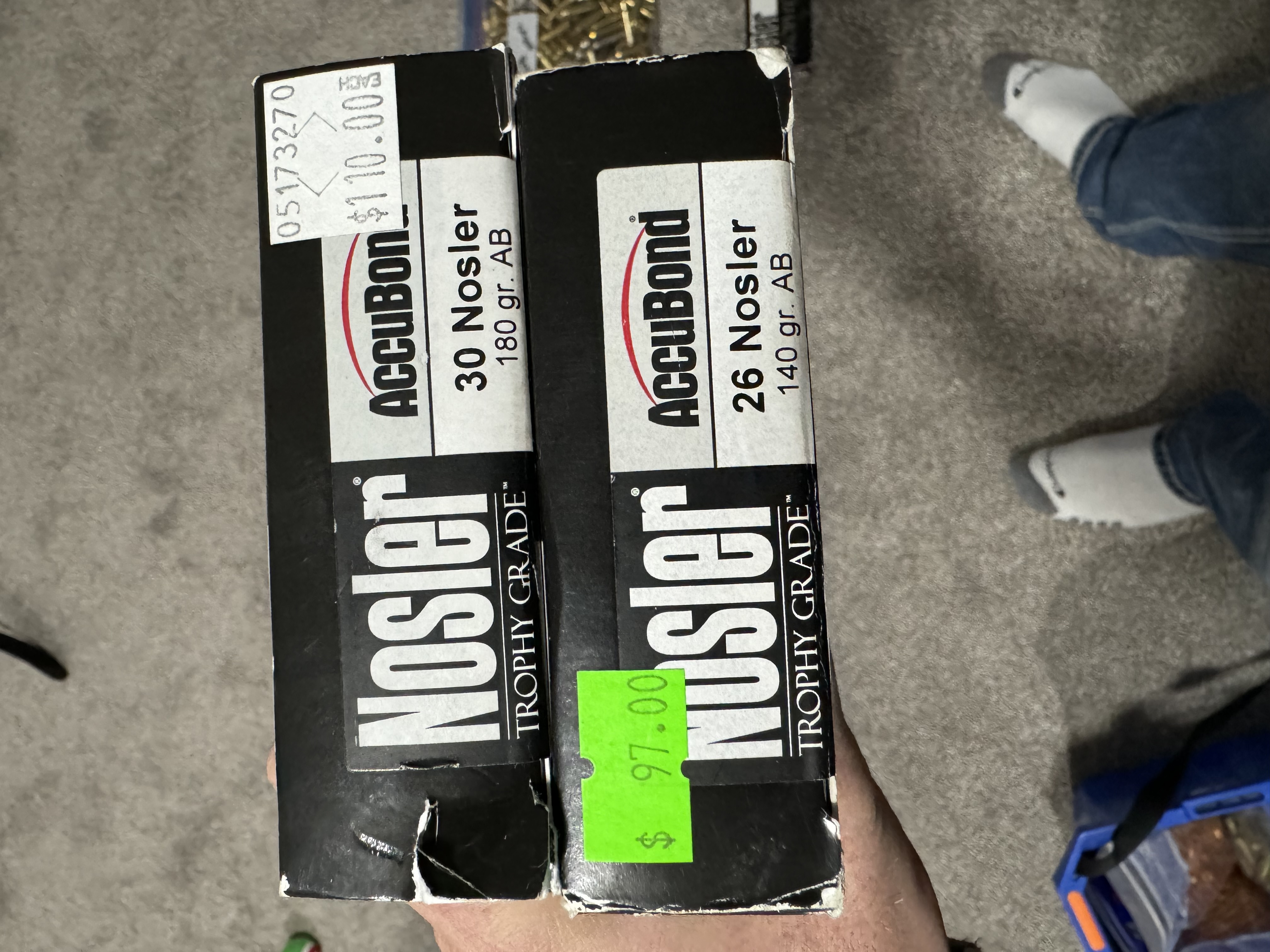 Photo of 26 Nosler and 30 Nosler ammo
