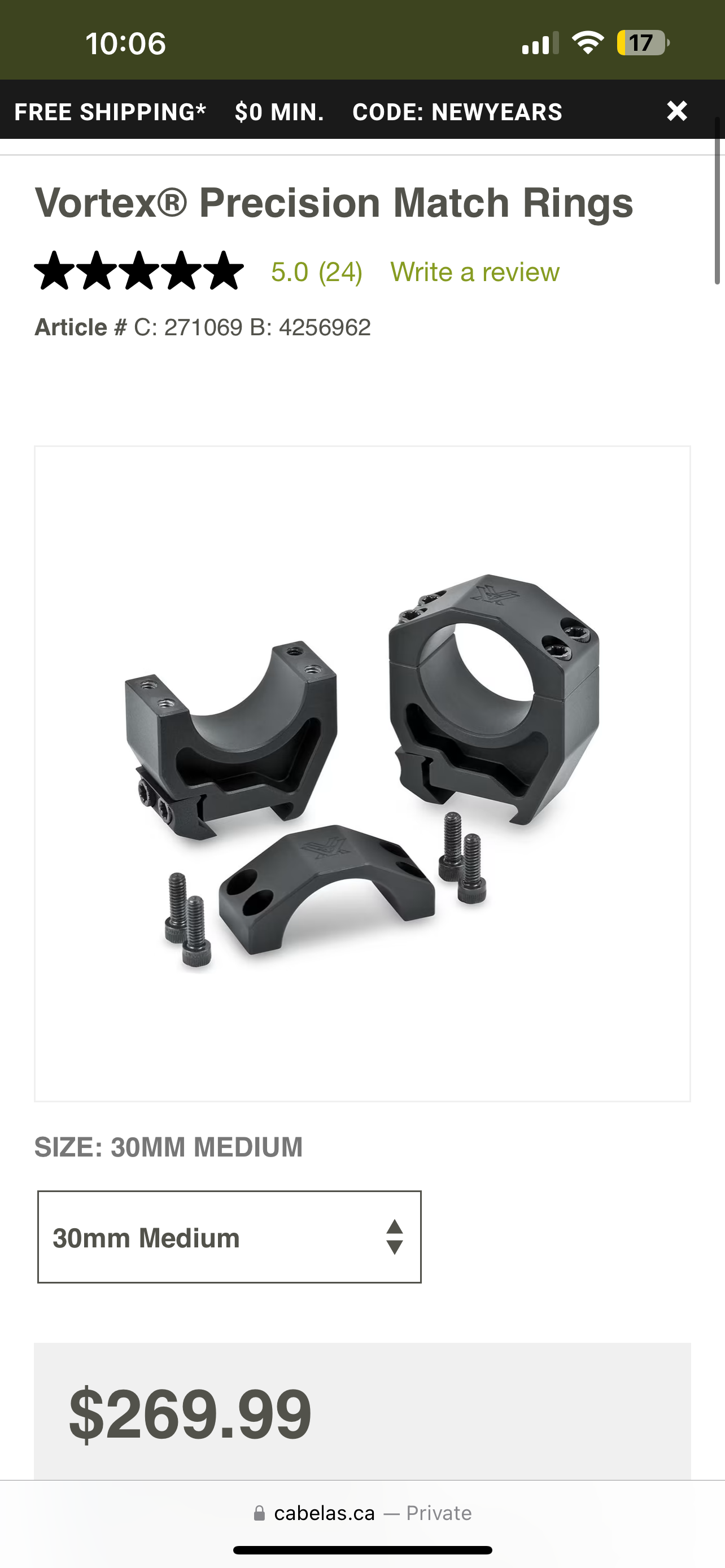 Photo of Vortex precision matched 30mm rings