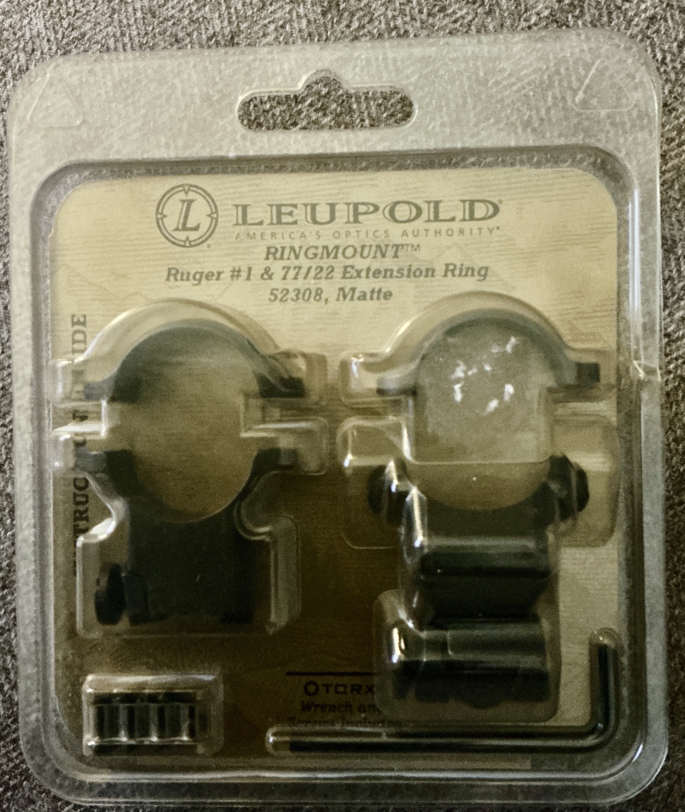 Photo of Leupold Ringmount Ruger #1 77/22 extension rings new 