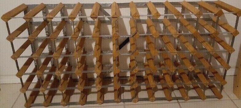 Photo of Pine & Galvanized Steel Wine Rack