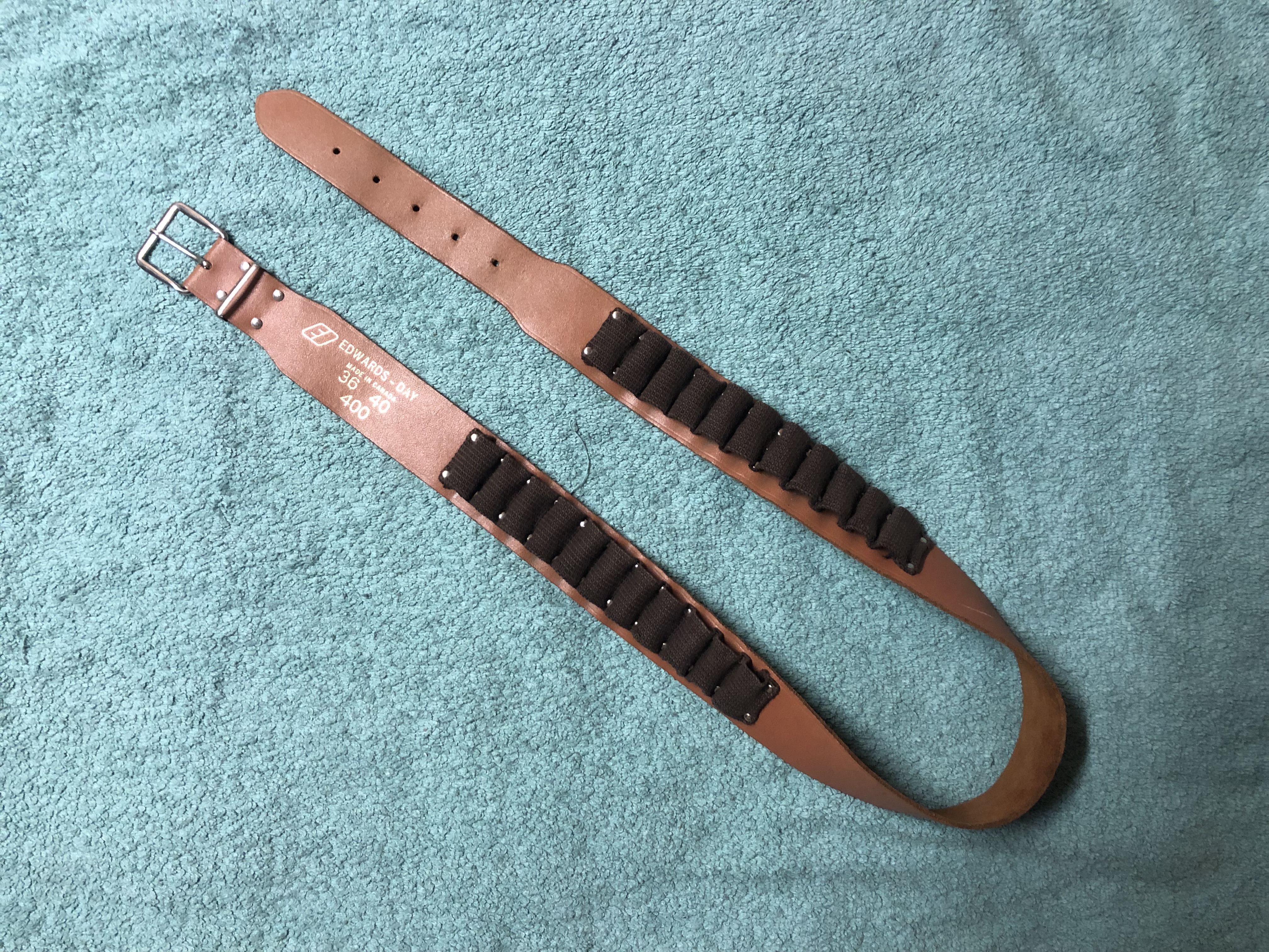 Photo of Vintage Leather Ammunition Belt (Size: 36”-40”)