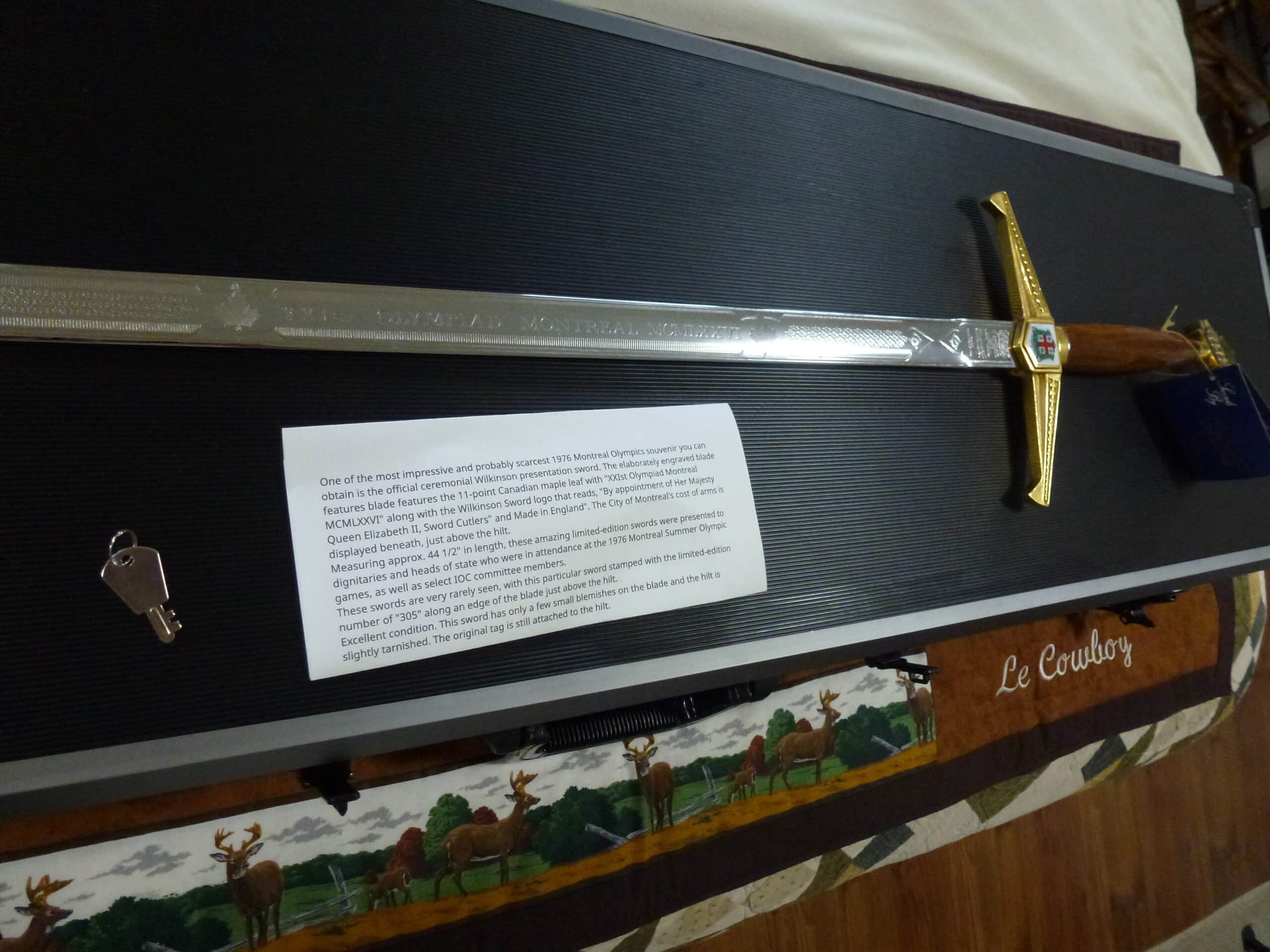 Photo of ***WILKINSON SWORD***FREE SHIPPING***SPECIAL EDITION .305/500 SWORD  SUMMER OLYMPIC GAMES Montreal 1976 WITH HARD CASE 