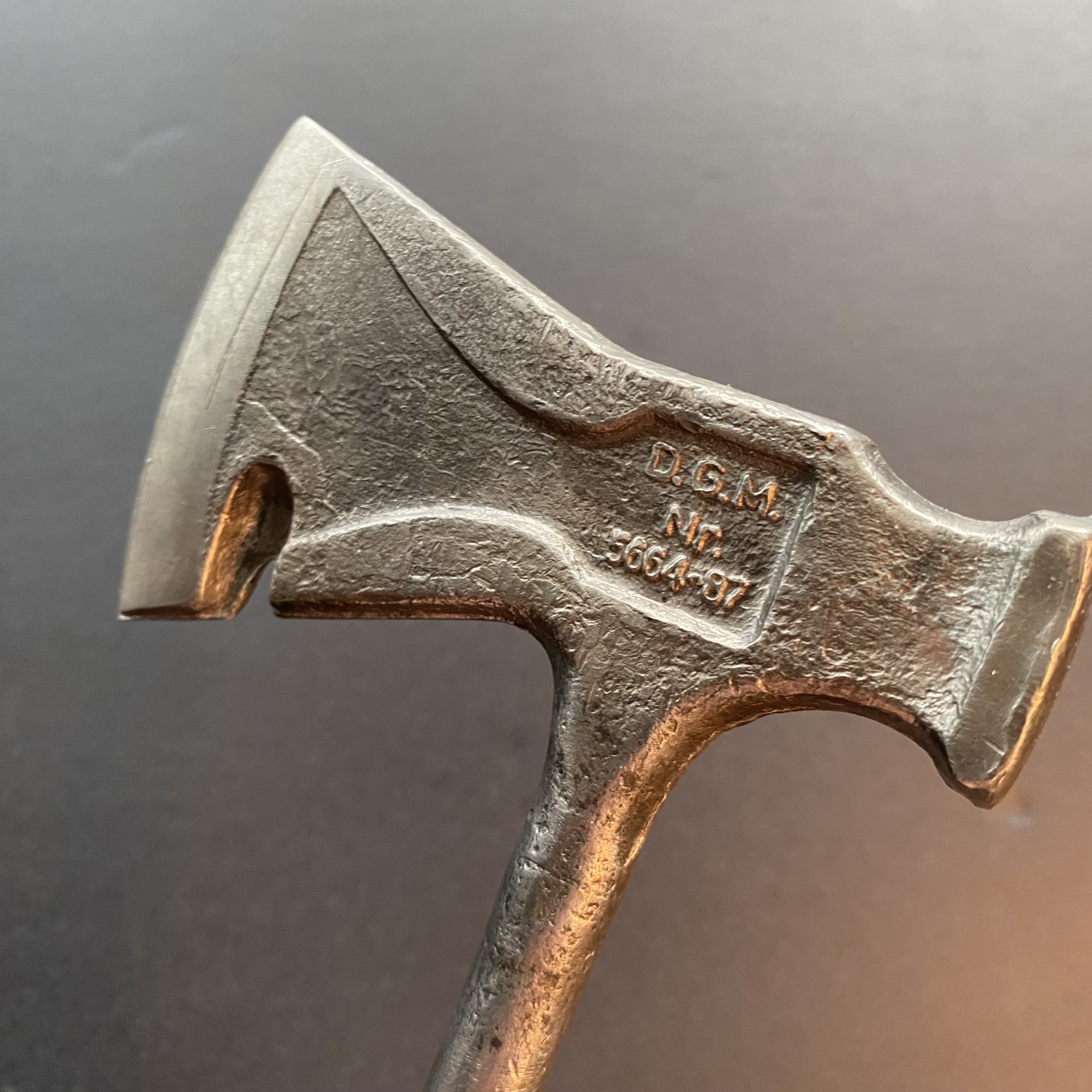 Photo of Antique WW11 DGM 5664-87 German Hitler Jugend HJ Camp Axe Hatchet Hammer Screwdriver