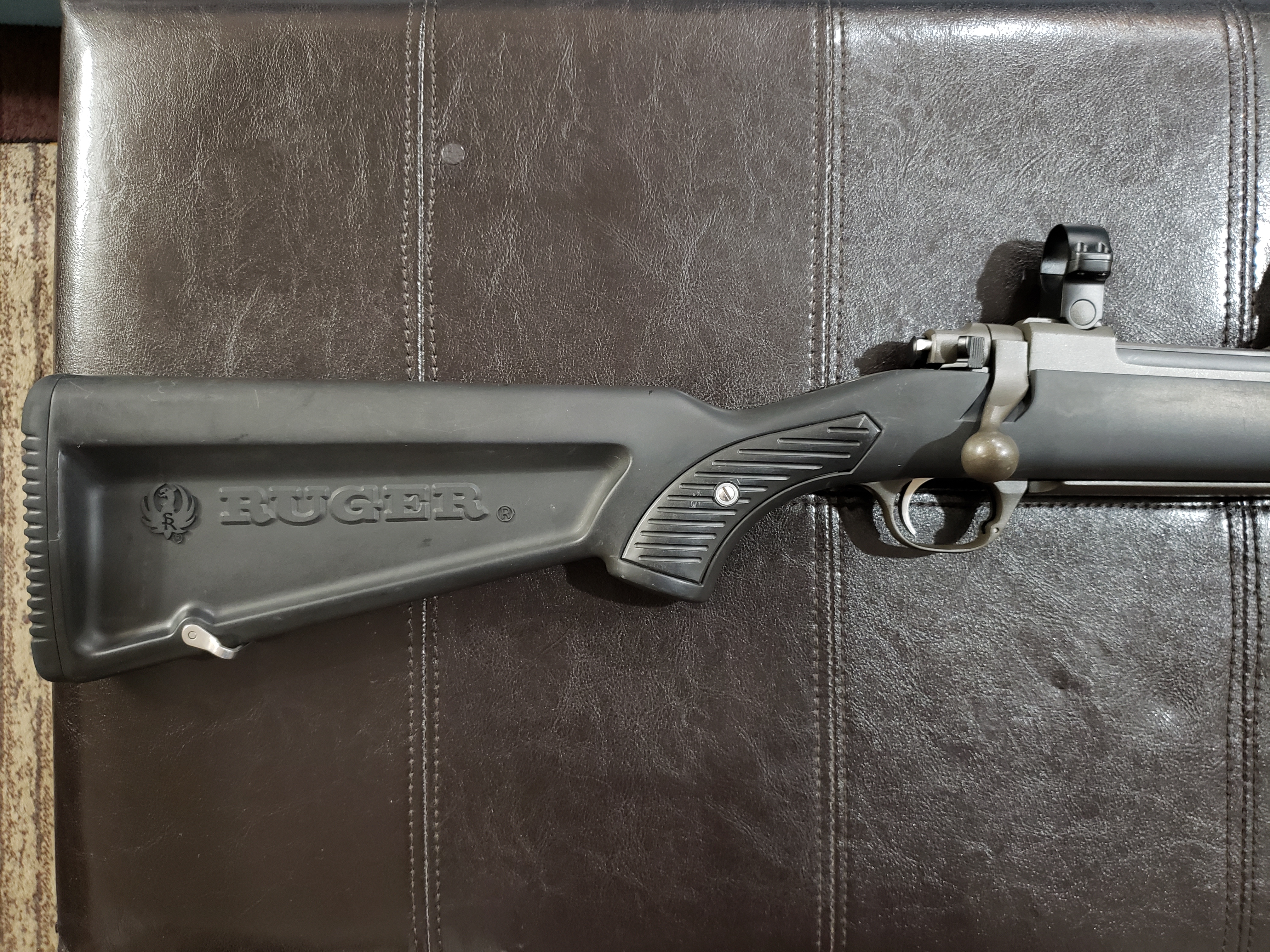 Photo of Ruger M77 Mark II 'Zytel' ("Boat Paddle Stock") Stainless/Synthetic .30-06 Bolt-Action Rifle w/ Rings (*Cerakoted*)