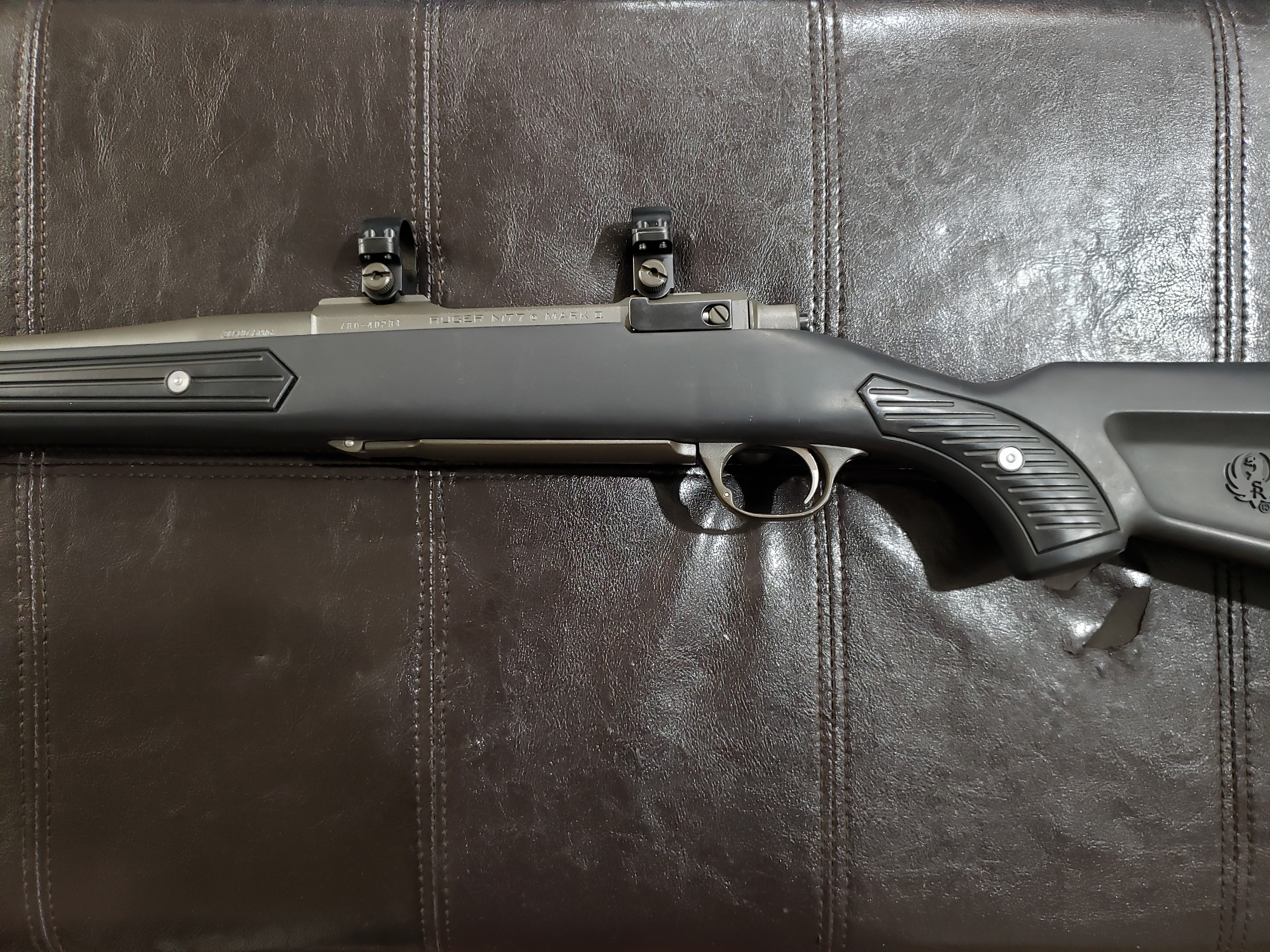 Photo of Ruger M77 Mark II 'Zytel' ("Boat Paddle Stock") Stainless/Synthetic .30-06 Bolt-Action Rifle w/ Rings (*Cerakoted*)