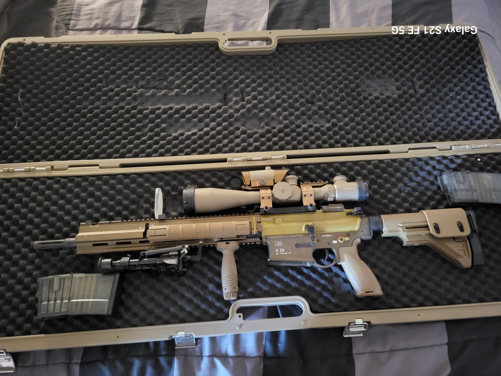 Photo of Elite Force / Umarex H&K G28 Airsoft AEG Designated Marksman Rifle by VFC - Dark Earth / Limited Edition Kit