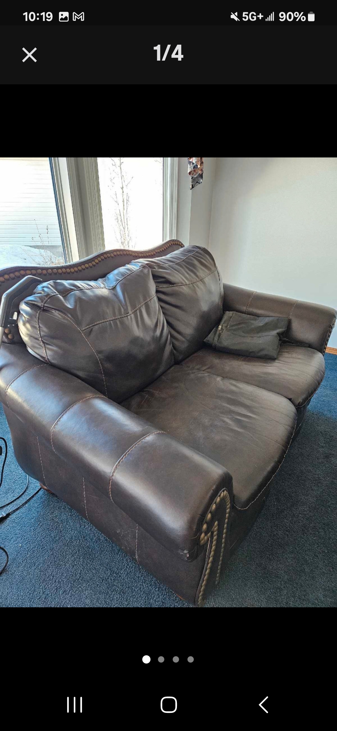 Photo of Leather Loveseat and Matching chair.