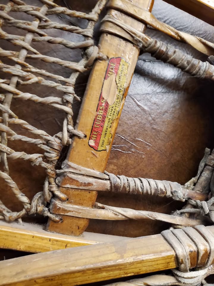 Photo of Antique W.F. Tubbs Wood & Leather Snowshoes