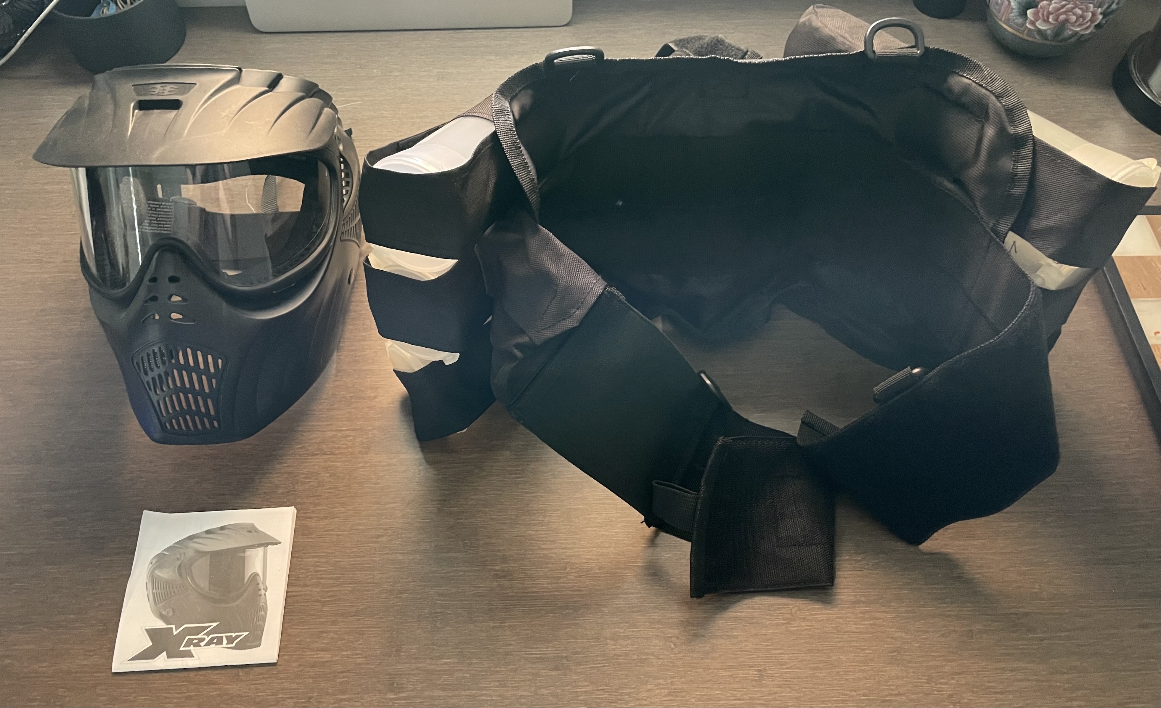 Photo of Cronus Paintball Gun & X-ray Helmet w/ ammo belt