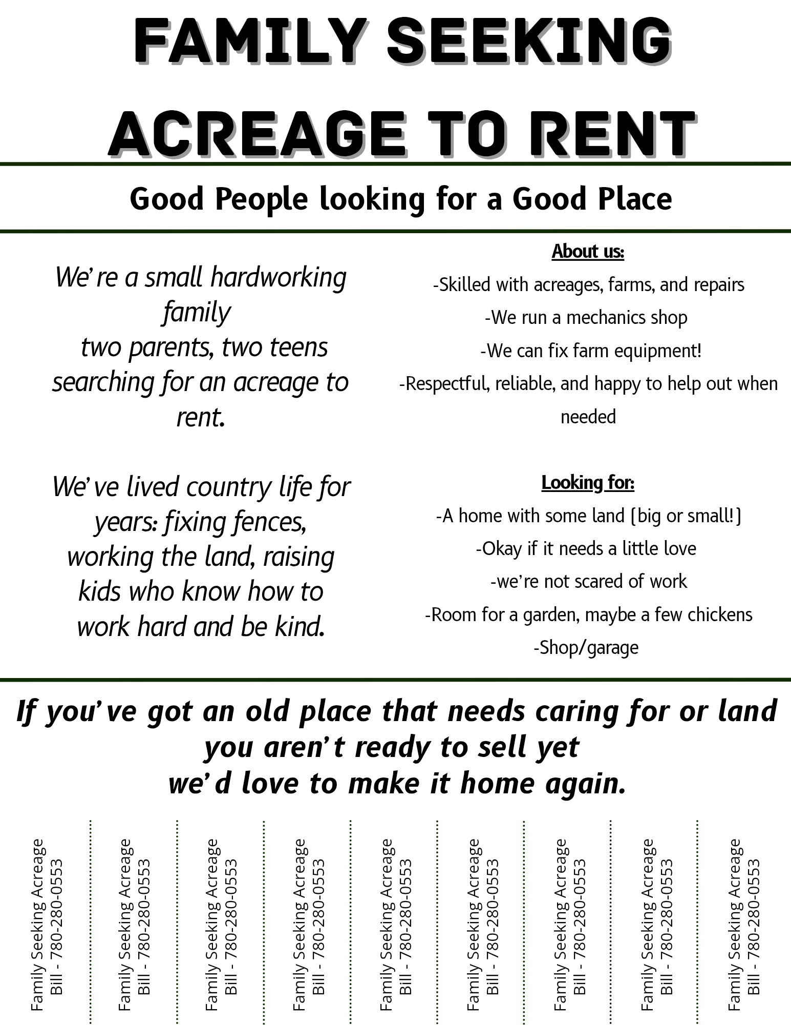 Photo of Family seeking acreage 