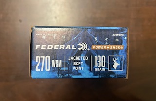 Photo of Federal Power-Shok 270 WSM JSP 130 Gr Ammunition $75/box 20 rds