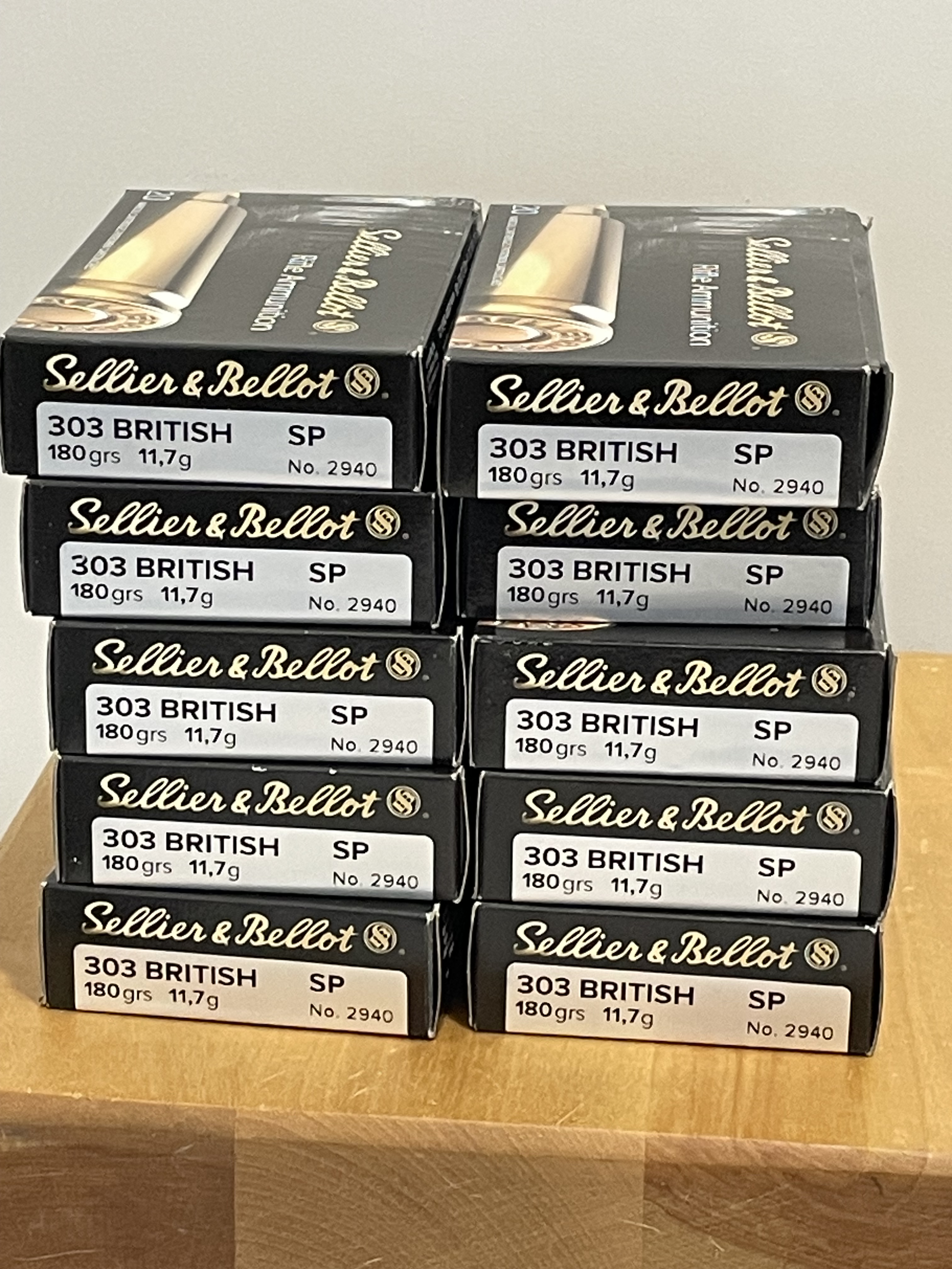 Photo of 10 boxes of Sellier & Bellot .303 British 180 gr. Soft point