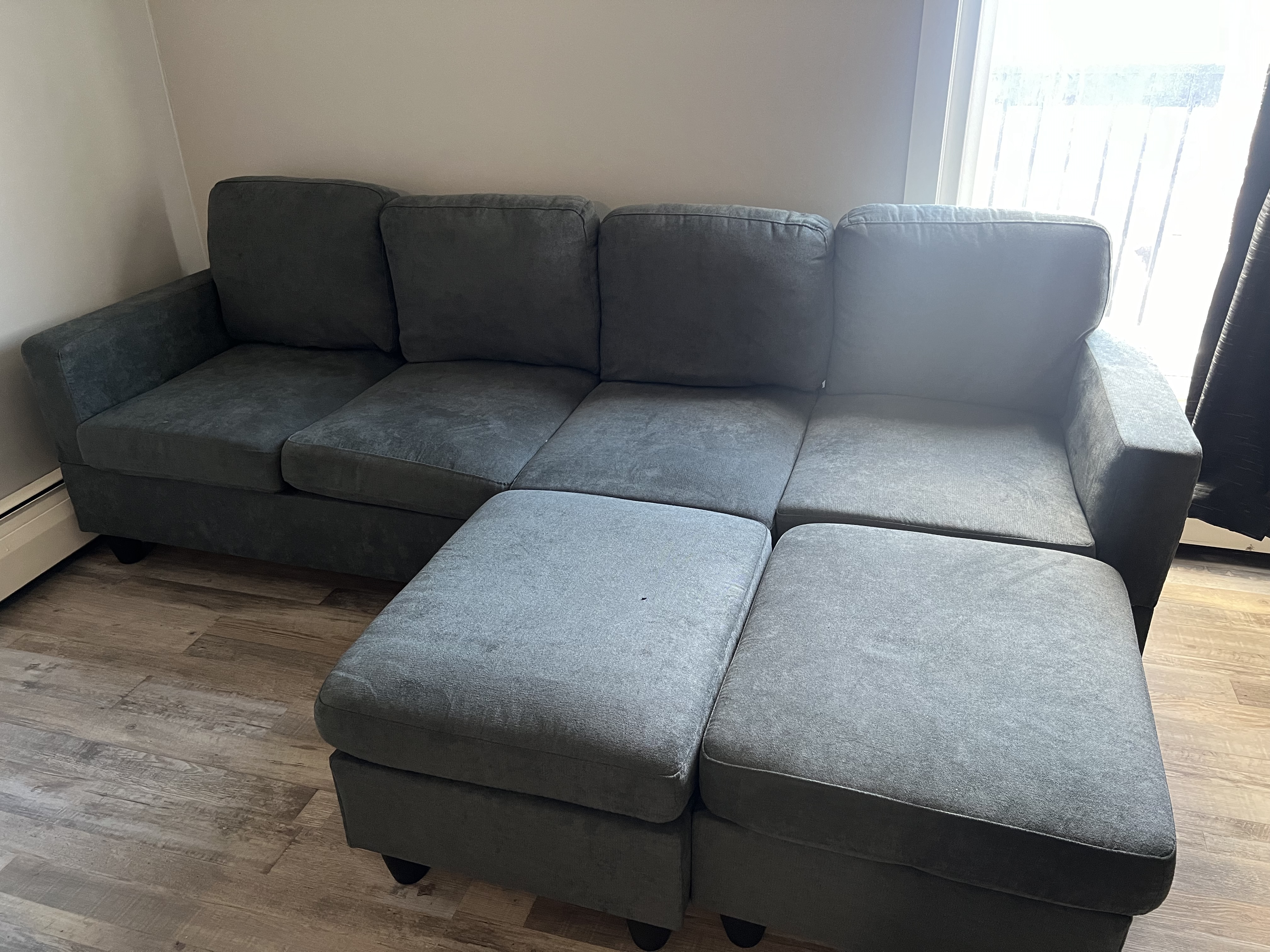 Photo of Ranjeeta 101" Wide Modular Sofa & Chaise with Ottoman