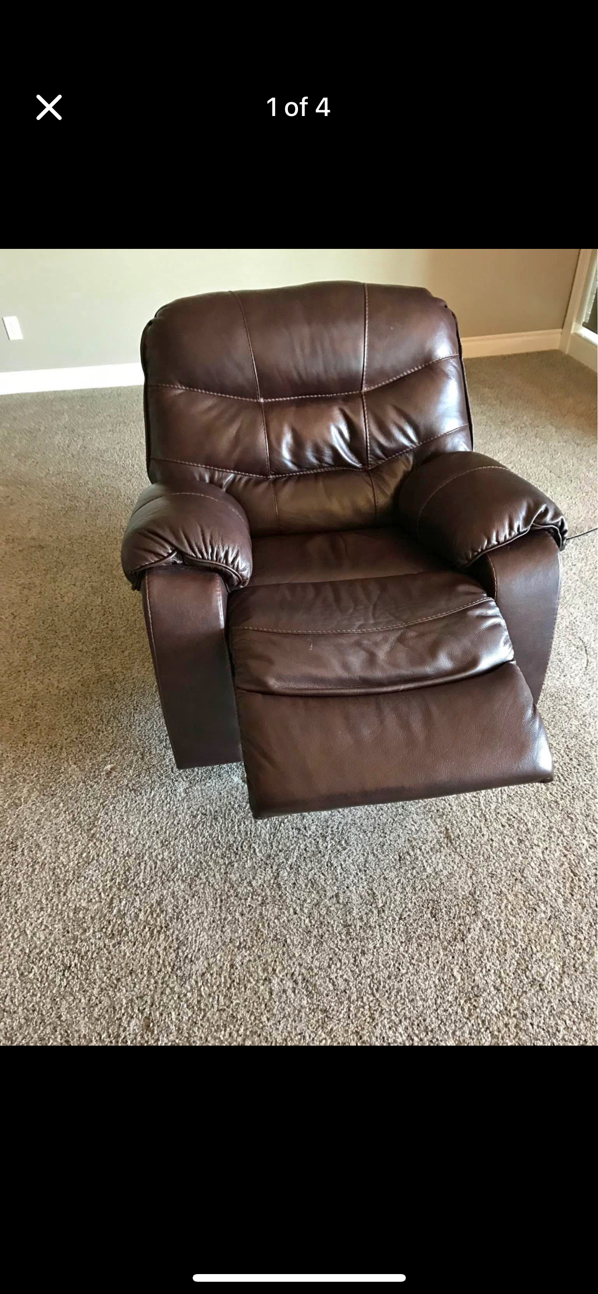 Photo of Brown leather recliner for sale