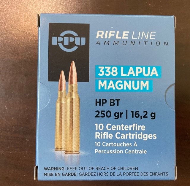 Photo of PPU 338 Lapua Magnum HPBT 250 Gr Ammunition $75/box 10 rds