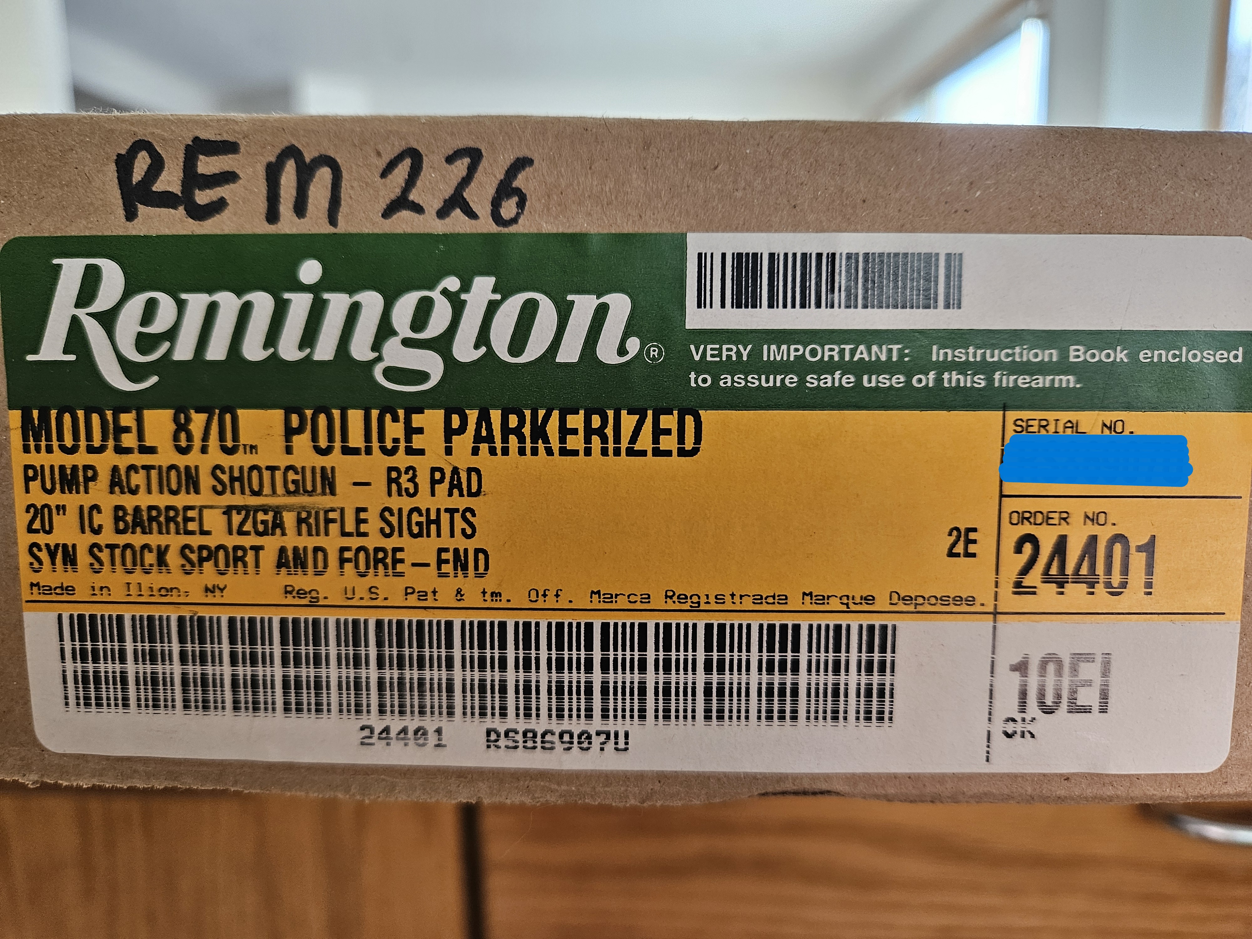 Photo of Remington Model 870 Police Parkerized - New in the Box