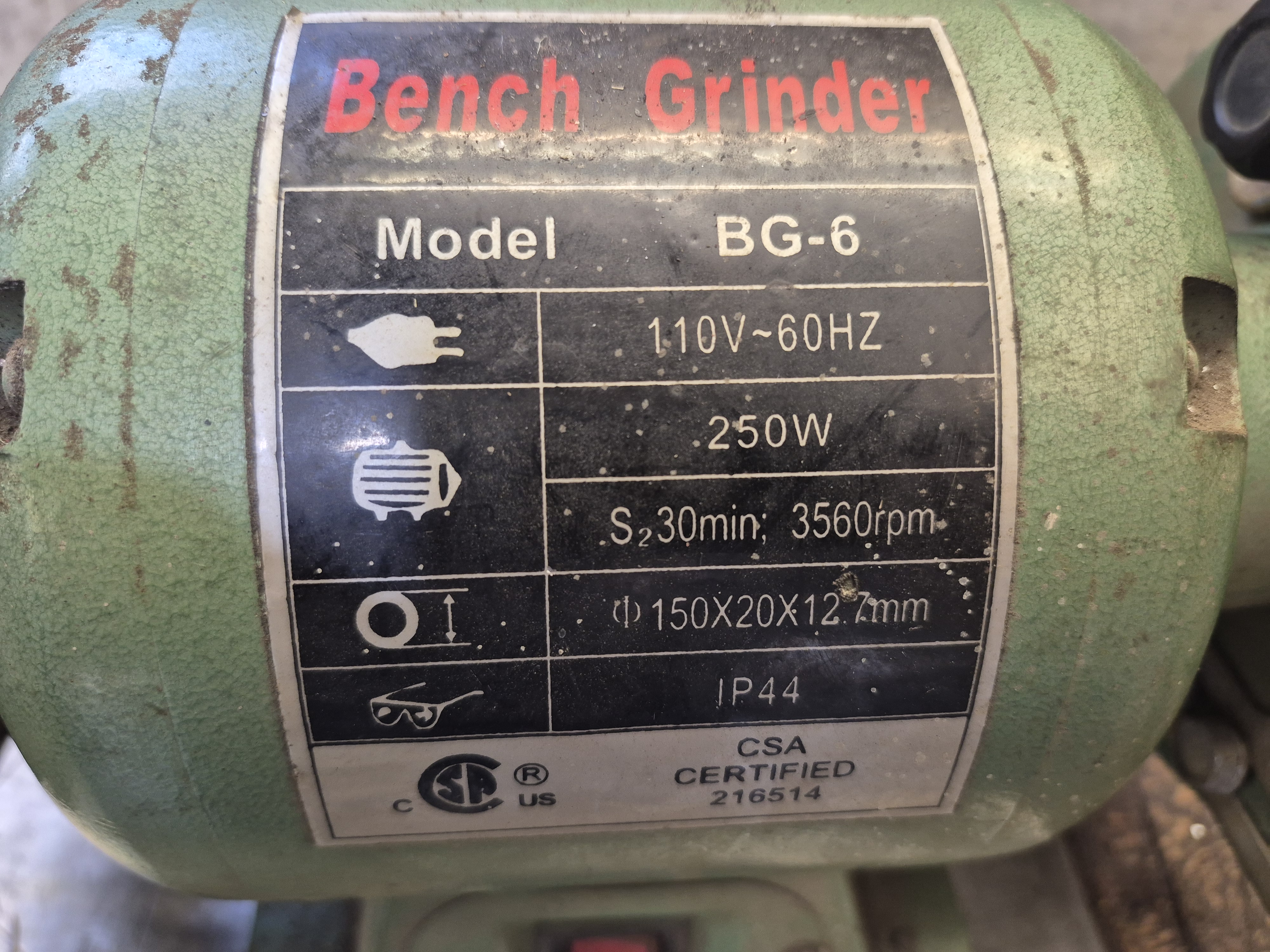 Photo of Bench Grinder. 