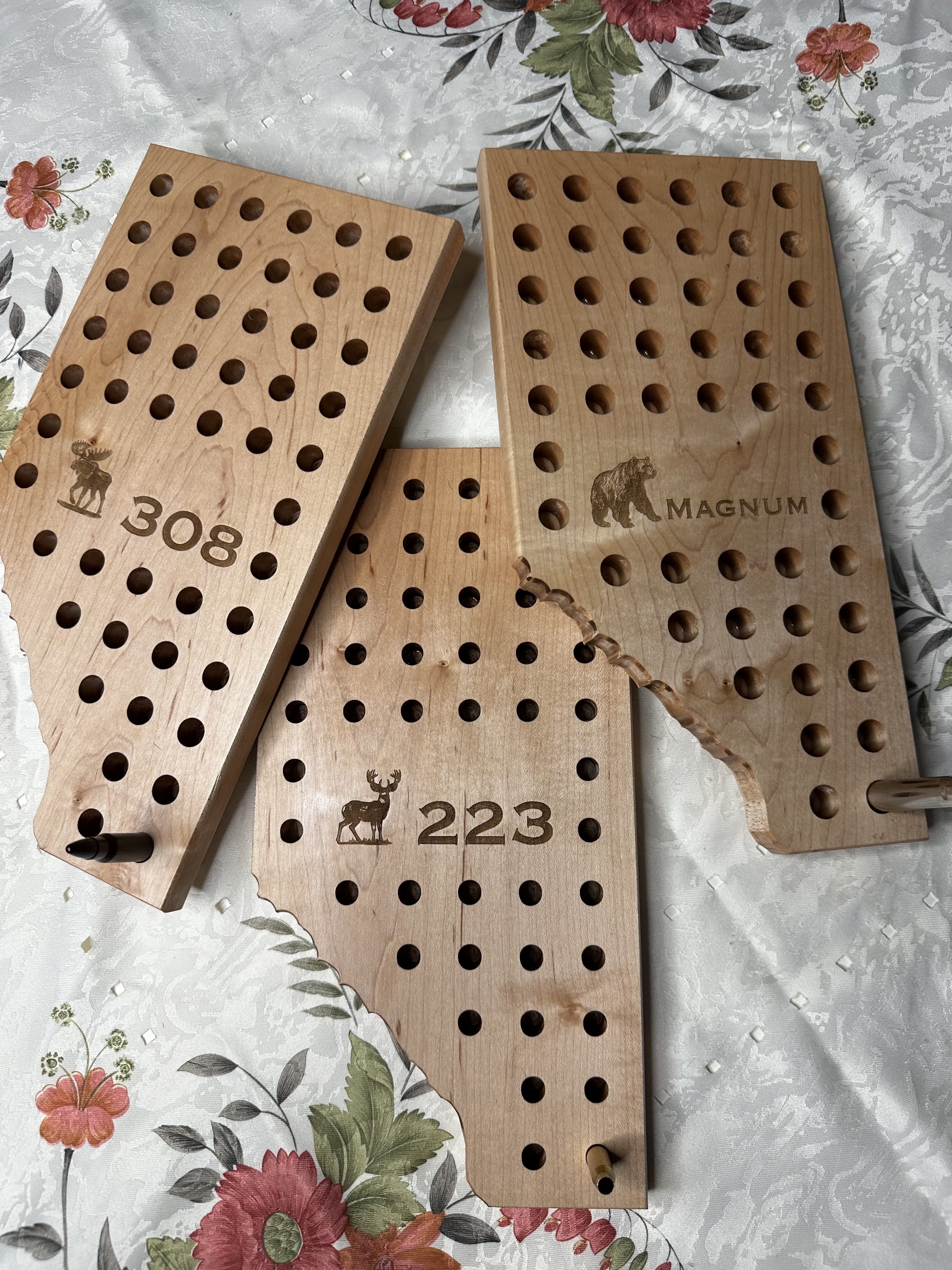 Photo of Wood Reloading Block in the Shape of Alberta