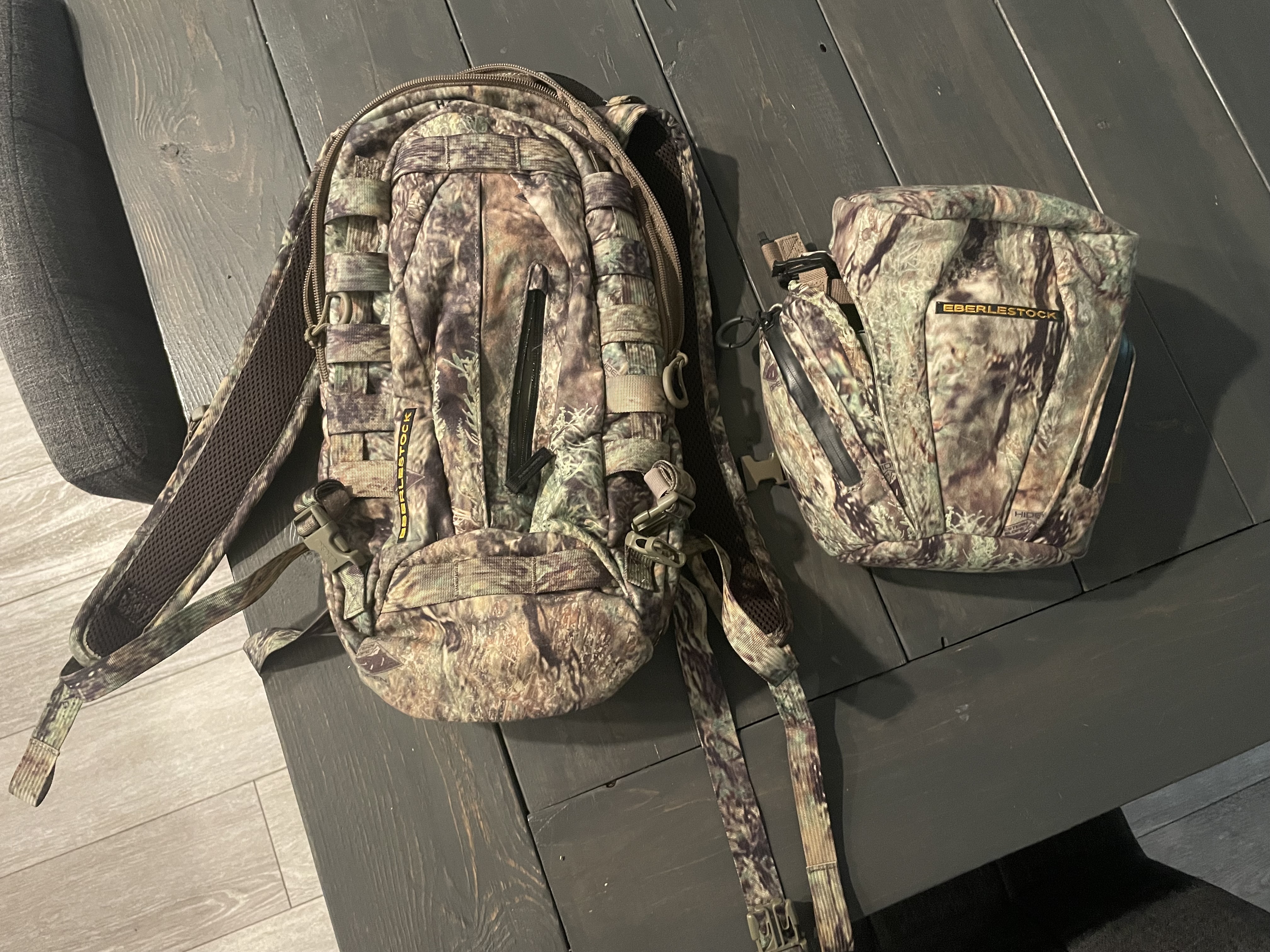 Photo of Eberlestock pack system and bino harness 