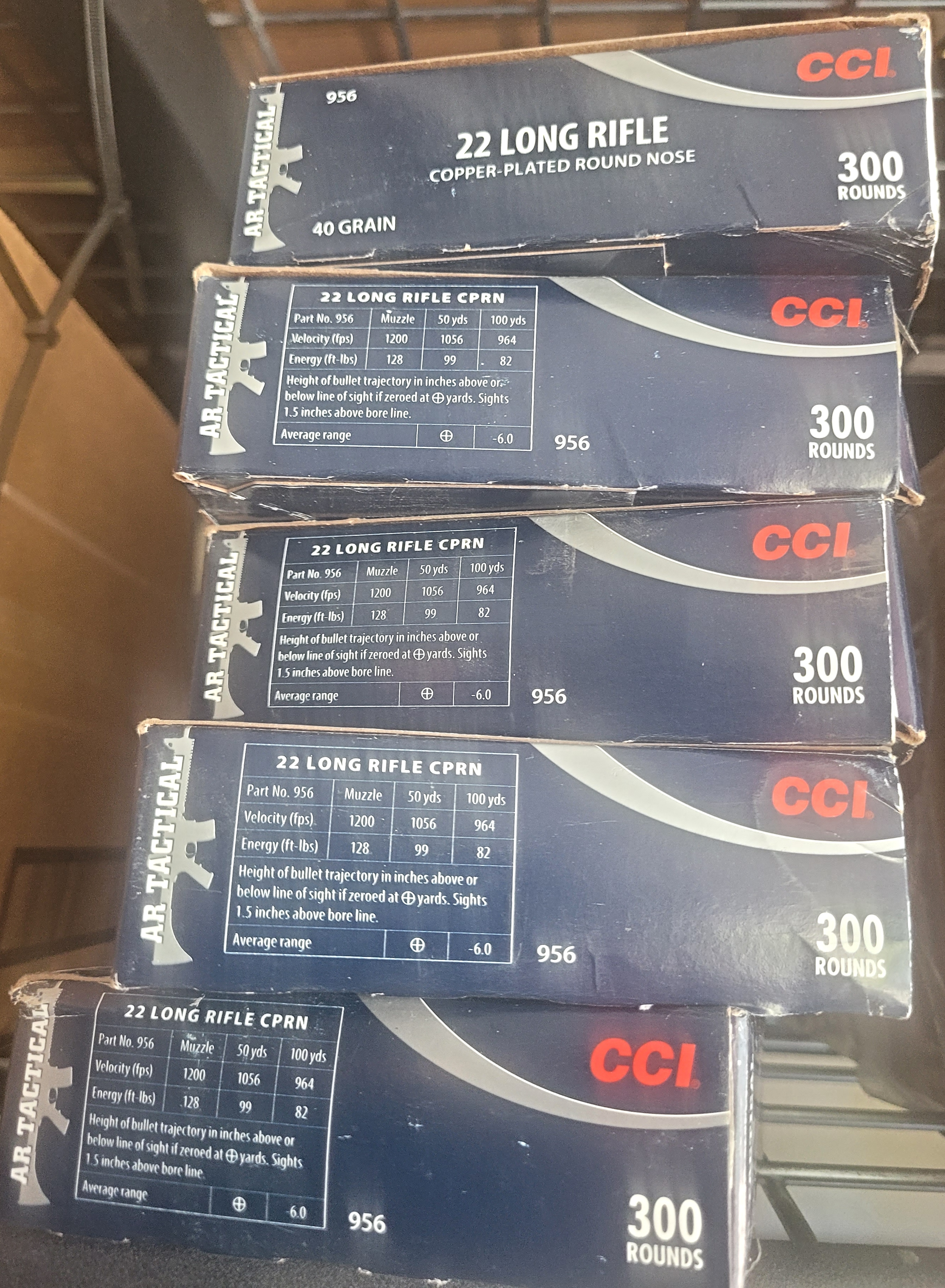 Photo of CCI Semi Auto AR 22lr 300 round boxes x 5