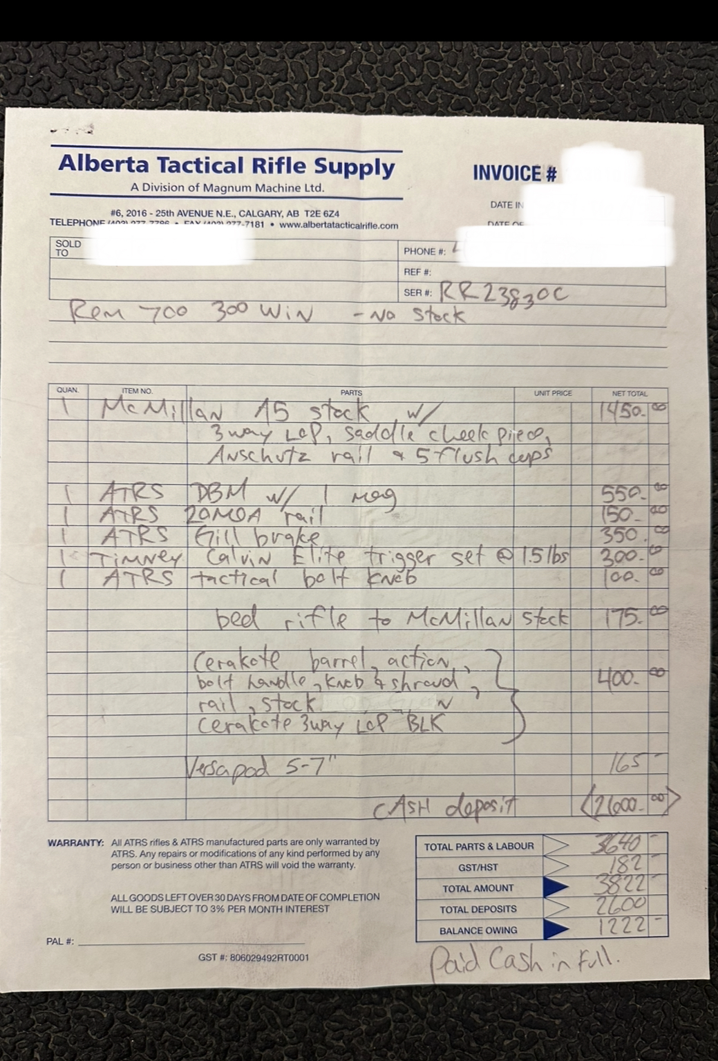 Photo of Remington 700 300wm with McMillan A5 