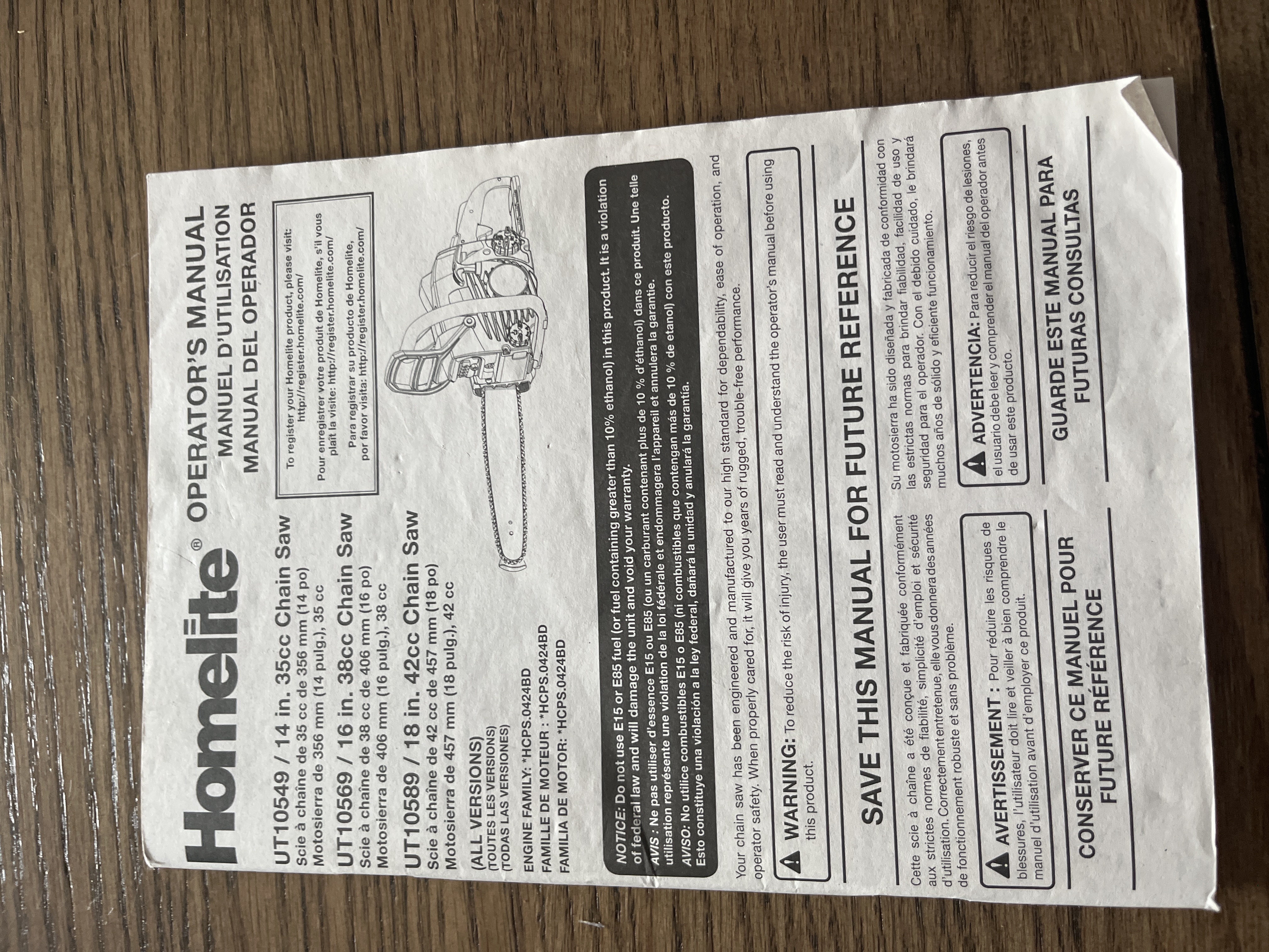 Photo of Homelite Chainsaw