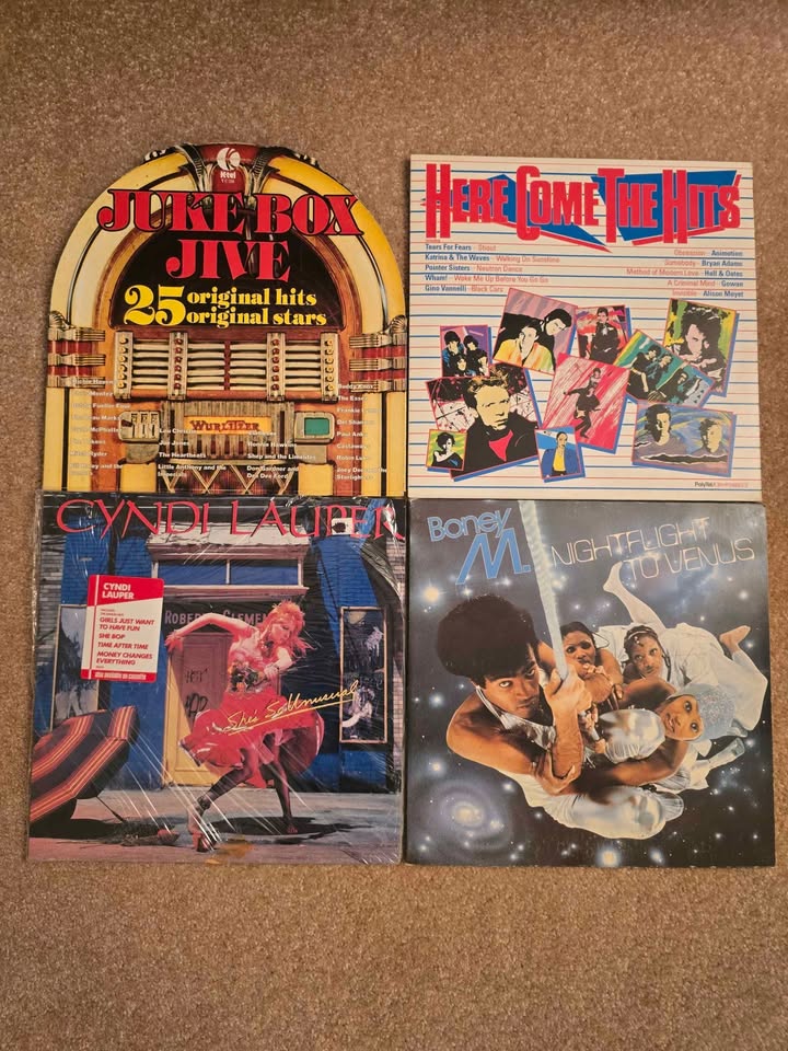 Photo of LP Records - Cindy Lauper, Here Come The Hits (80s), K-Tel Juke Box Jive