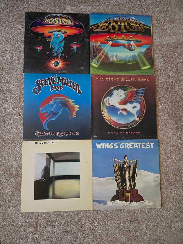 Photo of Vinyl LP Records- Boston, The Steve Miller Band, Wings