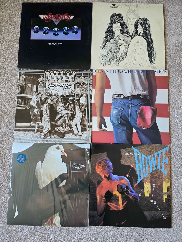 Photo of Vinyl LP Records AERO SMITH, BRUCE SPRINGSTEEN, ALICE COOPER