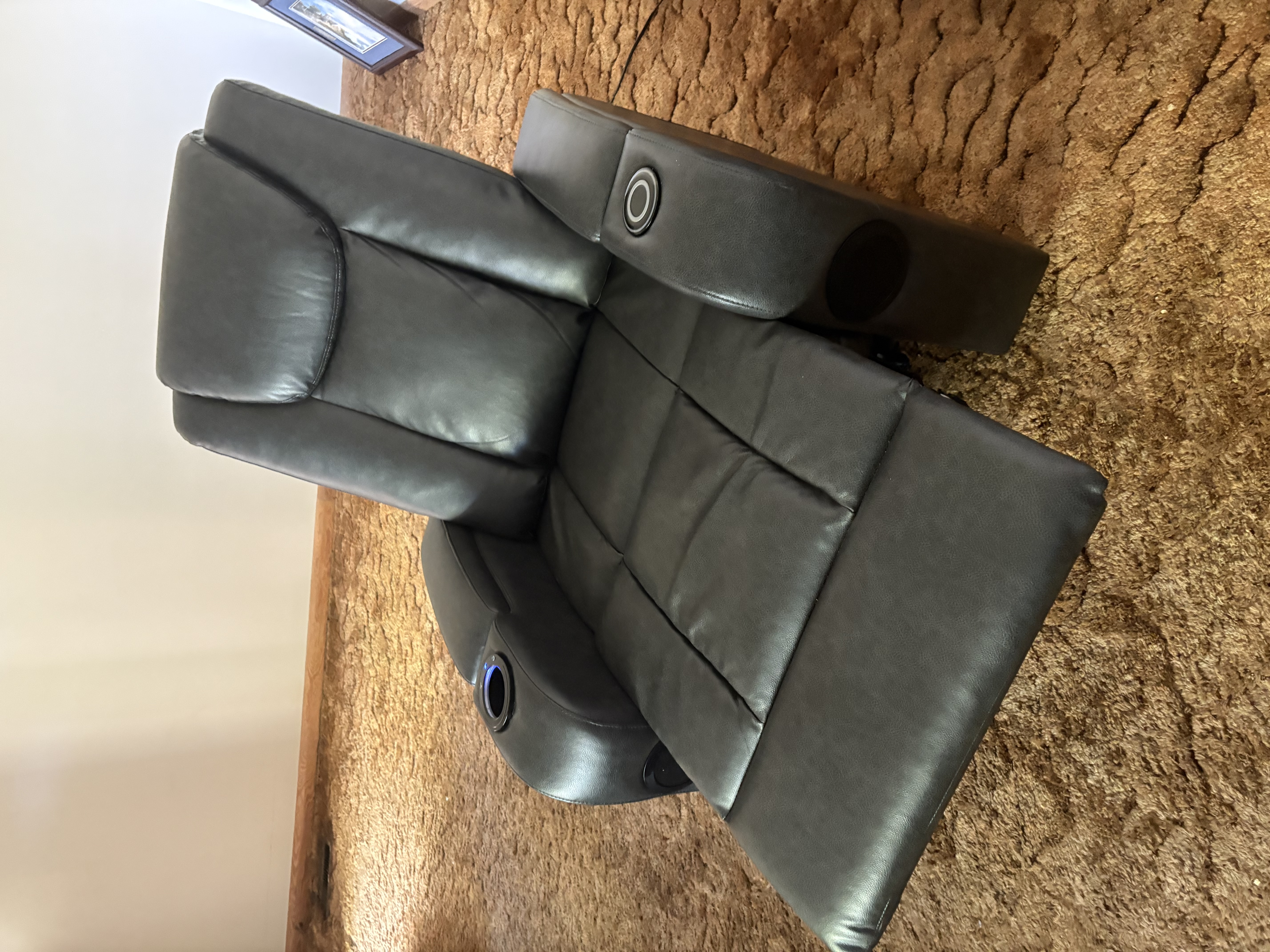Photo of Turbo black leather recliner