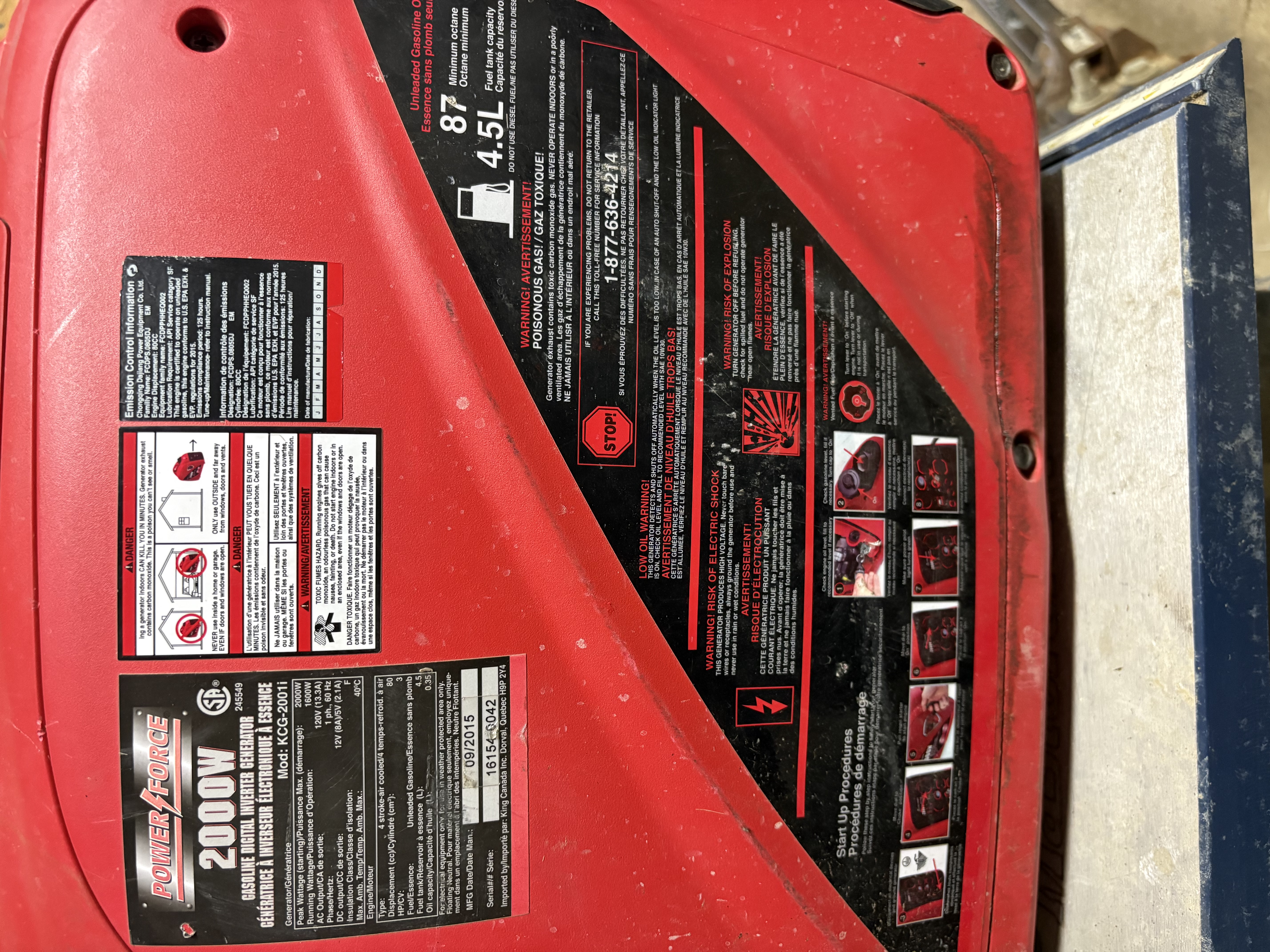 Photo of 2000 watt King Canada Generator 