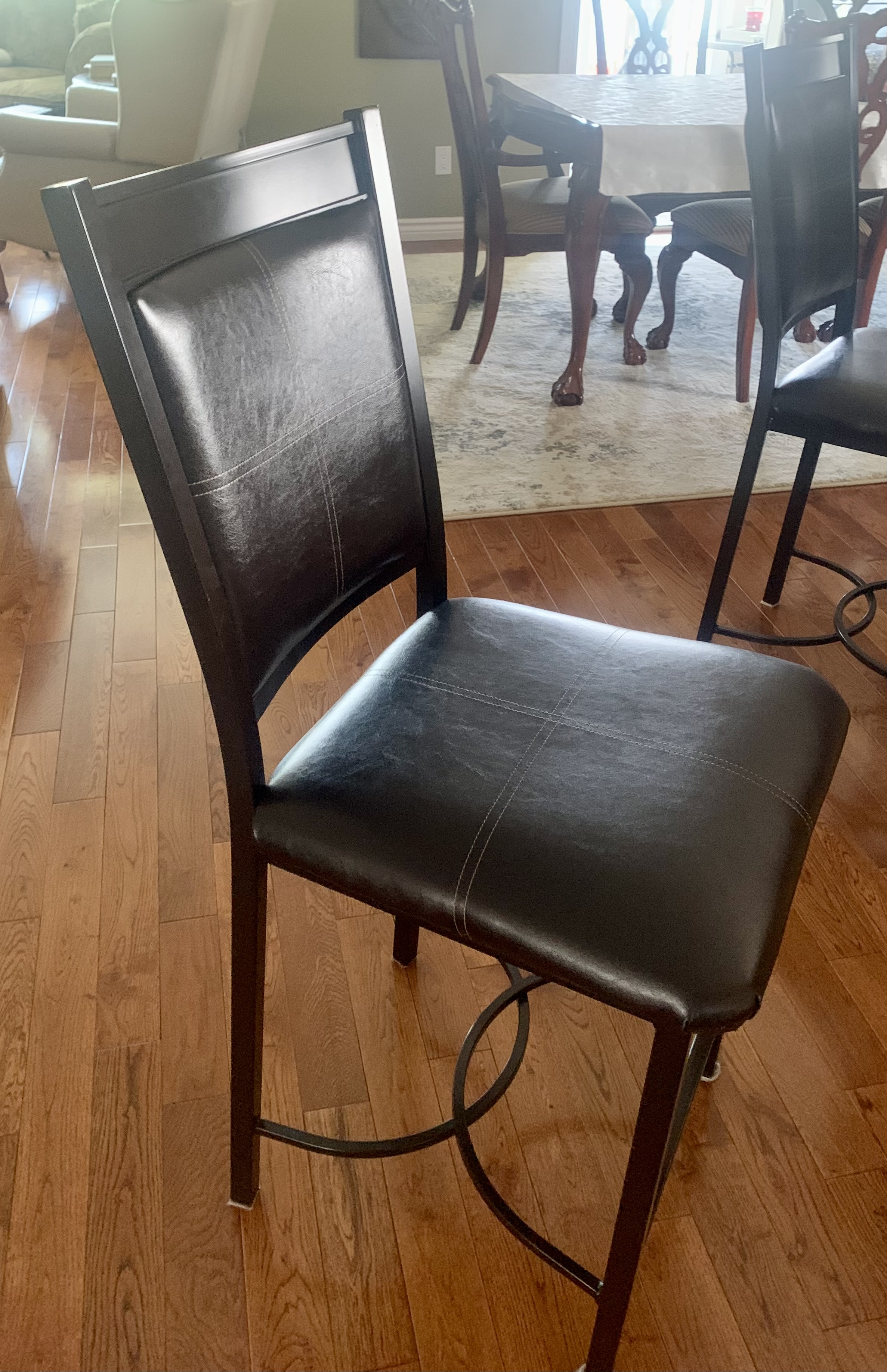 Photo of Four leather bar stools