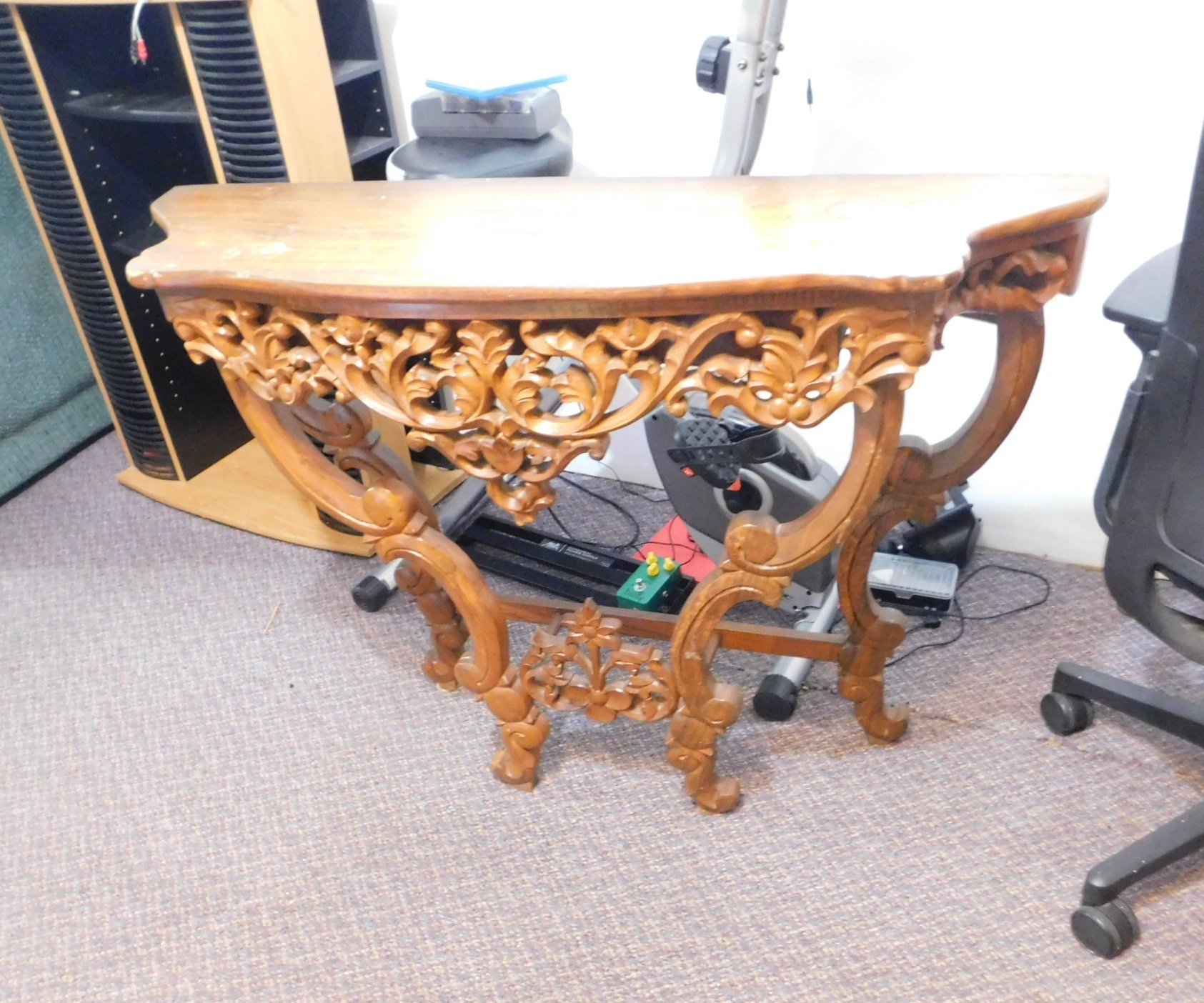 Photo of Elegant Antique Solid Wood Demilune Table