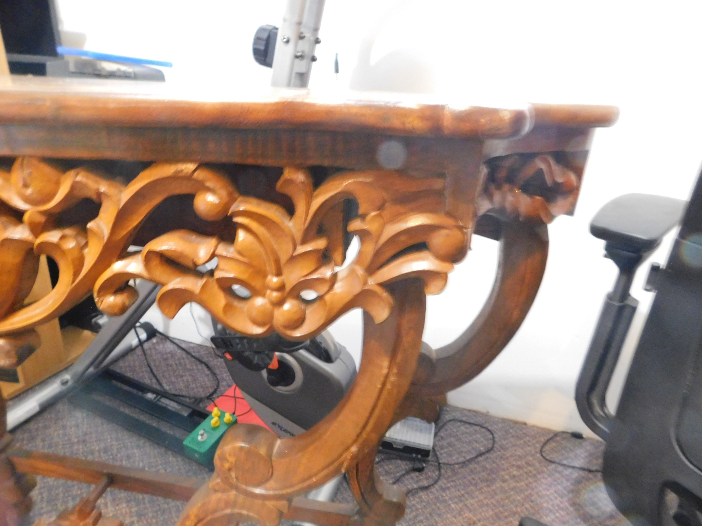 Photo of Elegant Antique Solid Wood Demilune Table
