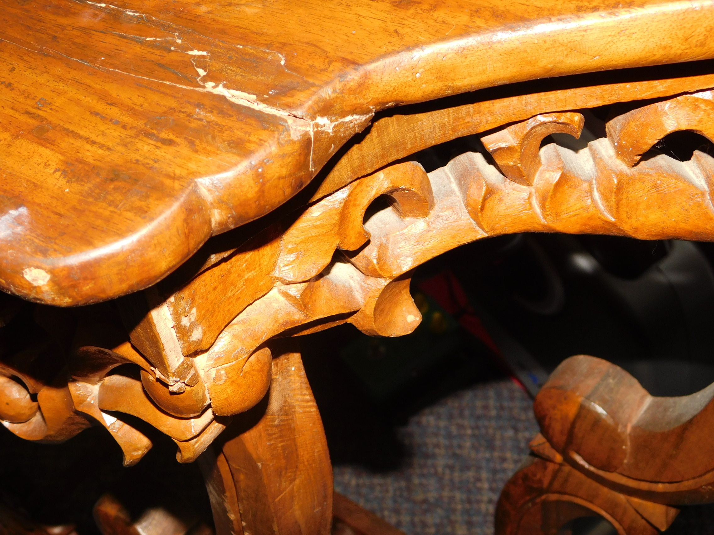 Photo of Elegant Antique Solid Wood Demilune Table