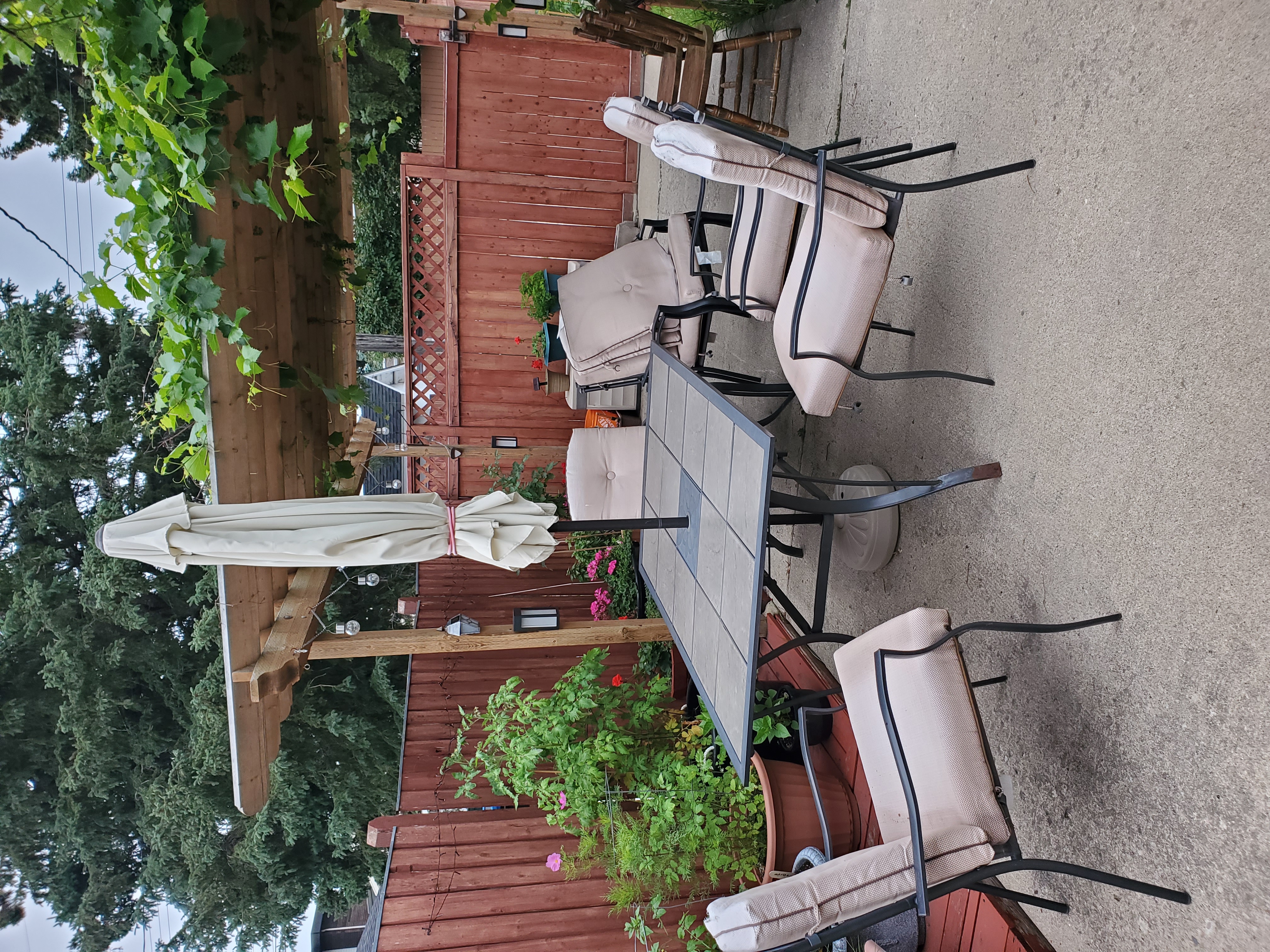 Photo of Patio Set with 6 chairs and umbrella