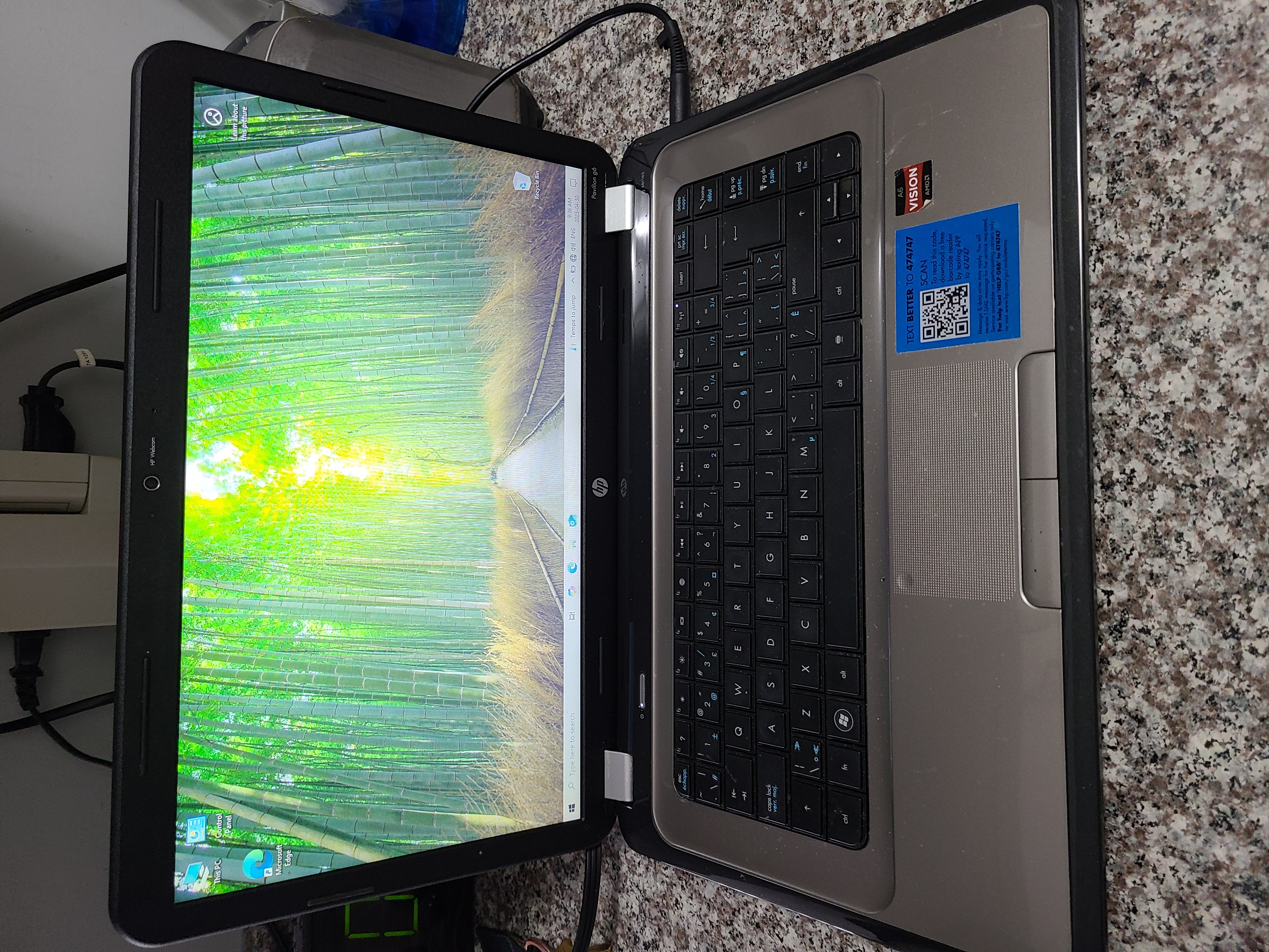 Photo of Hp pavilion g6 laptop with windows 10