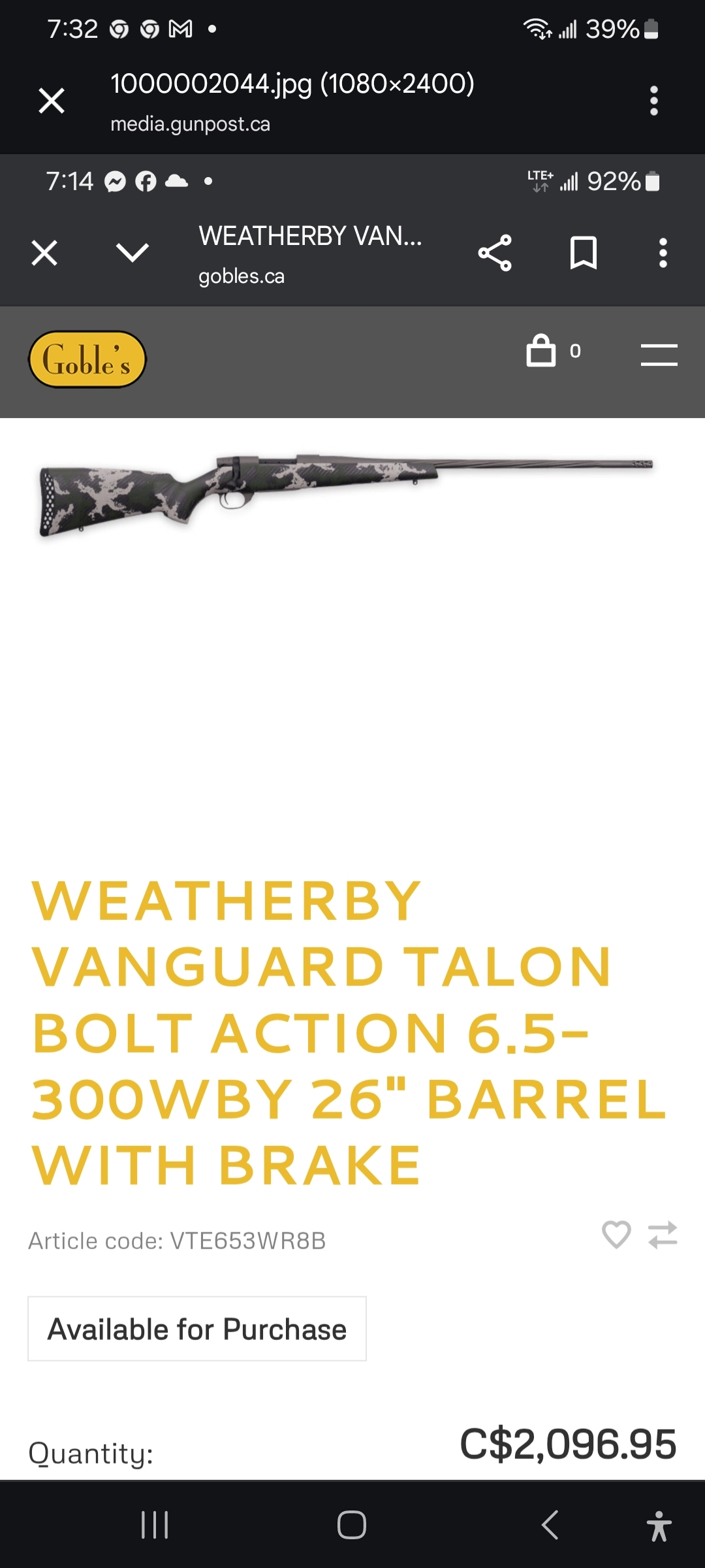 Photo of New WEATHERBY TALON 6.5 PRC