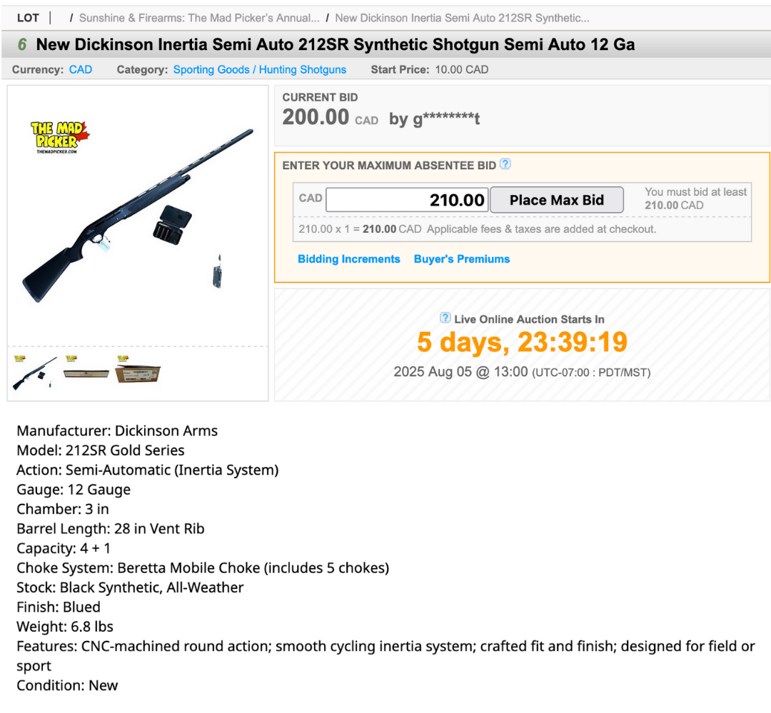 Photo of (Aug 5) The Mad Picker’s Annual Gun Auction