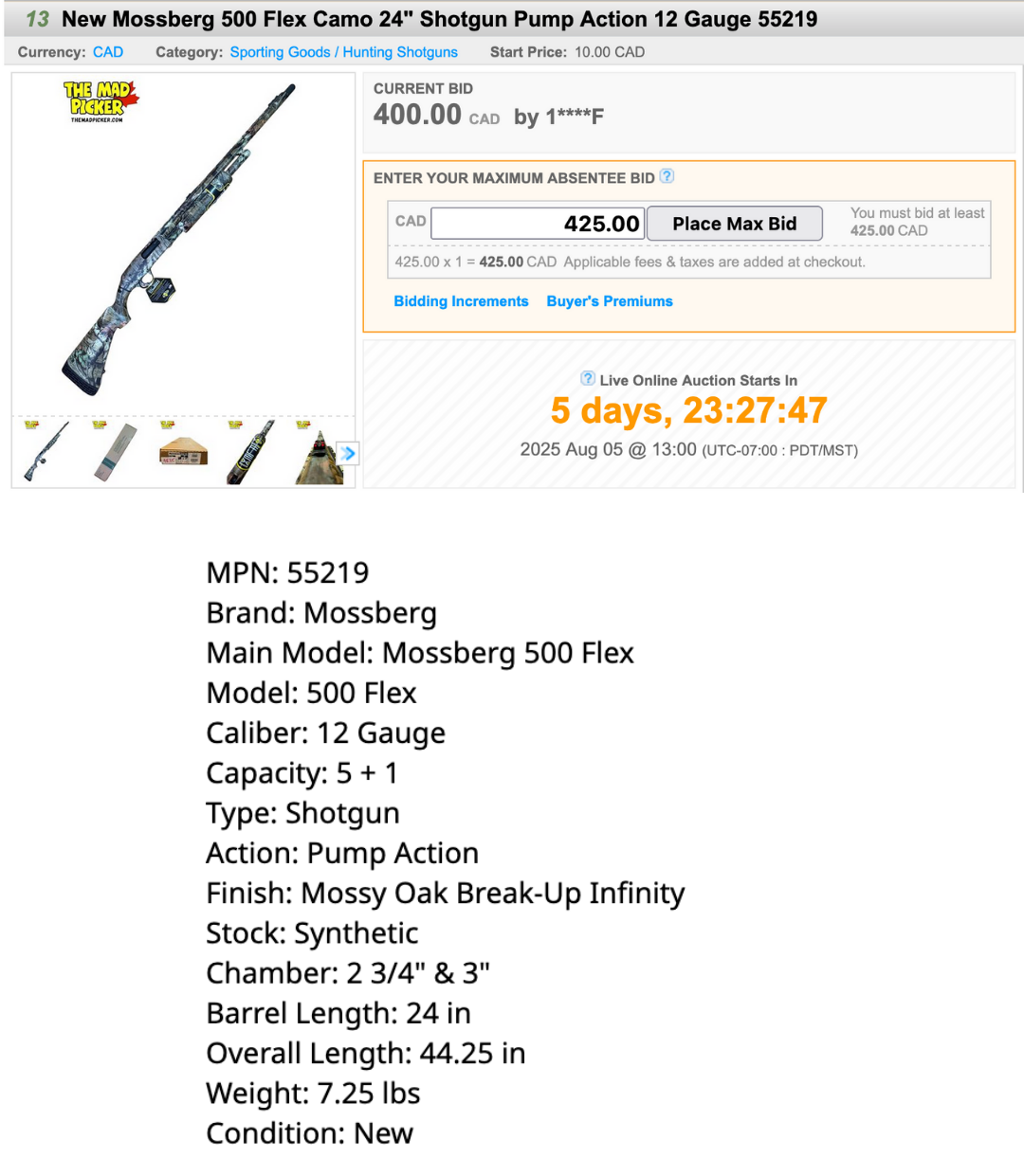 Photo of (Aug 5) The Mad Picker’s Annual Gun Auction