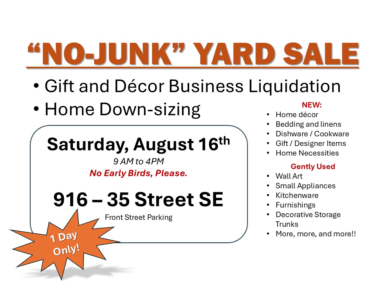 Photo of NO-JUNK YARD SALE.  Gift & Decor Business Liquidation & Home Downsizing