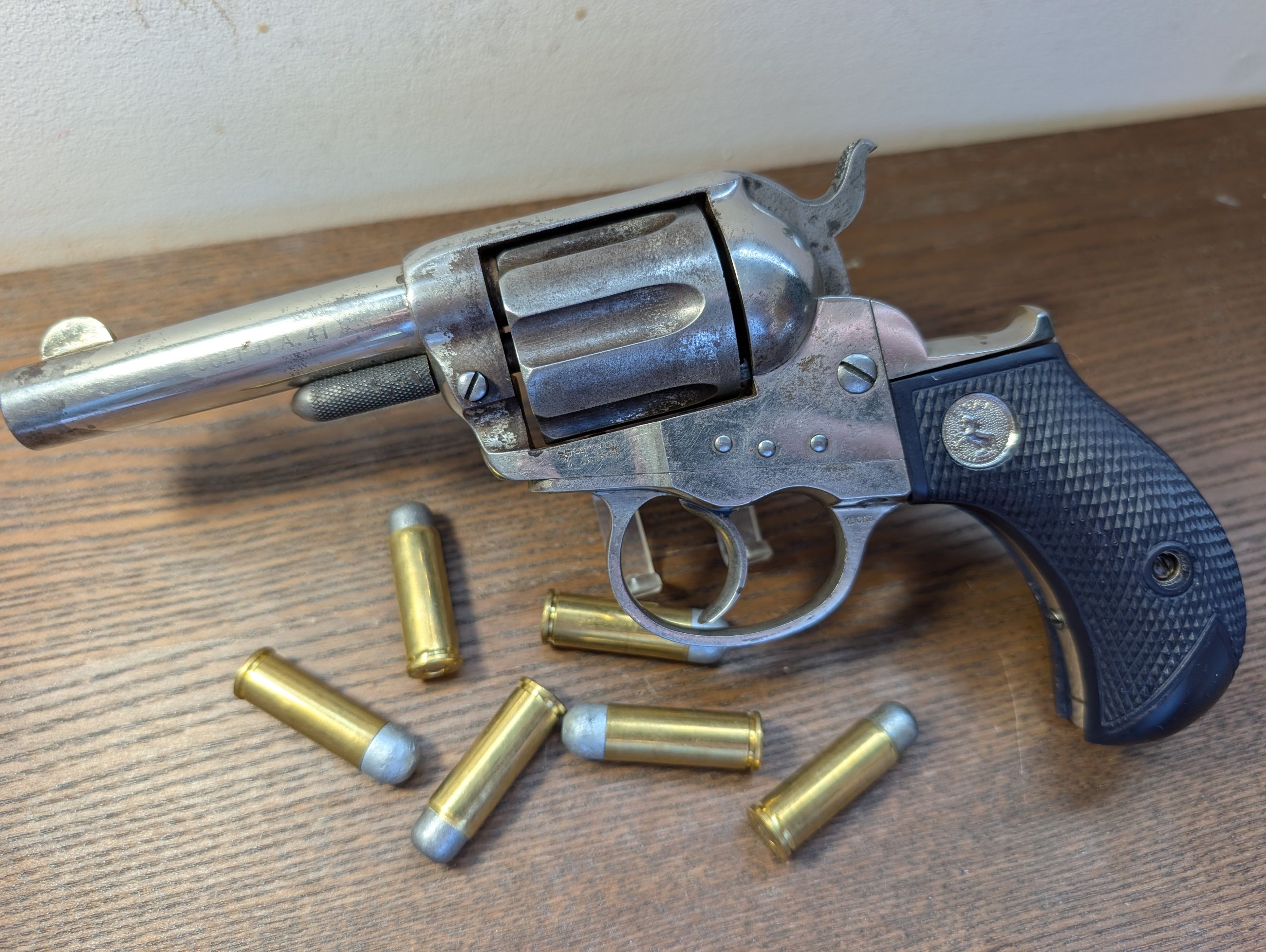 Photo of ANTIQUE (no PAL) Fantastic Shiny Short 3.5" Barrel .41 Colt 1877 Thunderer Revolver made 1880