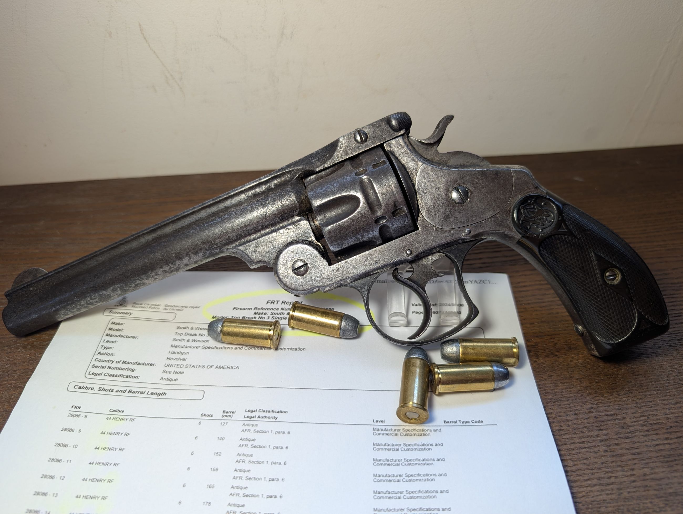 Photo of ANTIQUE (no PAL) Smith & Wesson .44 Russian Double Action New Model No. 3 Revolver