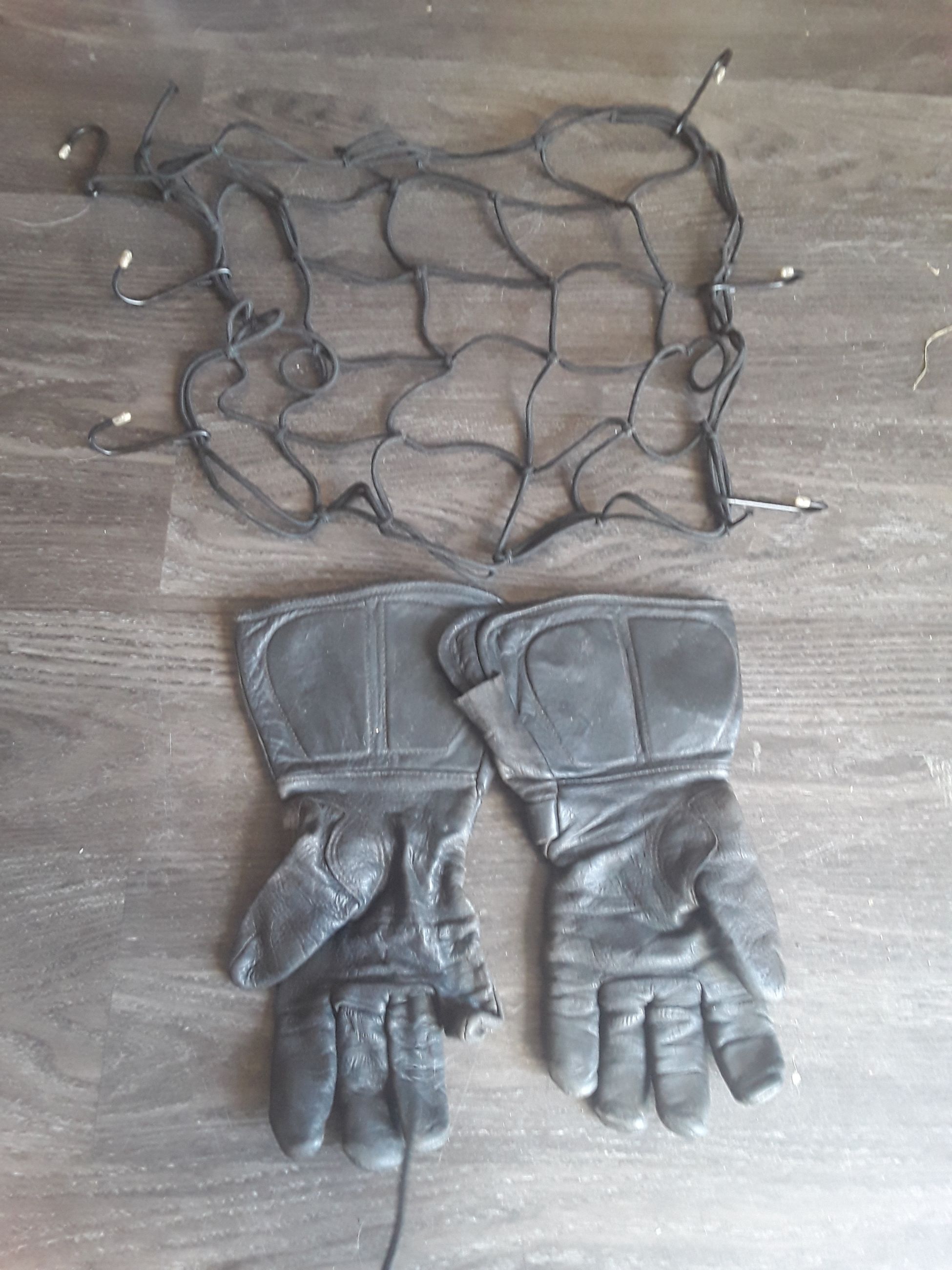 Photo of Biking Leather gloves and Cargo Netr