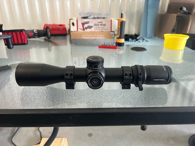 Photo of Vortex Venom 3-15x44 FFP MRAD with Vortex Pro 34mm Rings