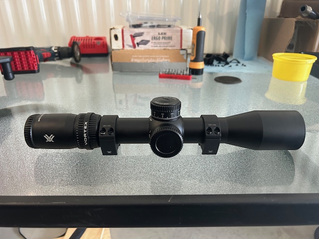 Photo of Vortex Venom 3-15x44 FFP MRAD with Vortex Pro 34mm Rings