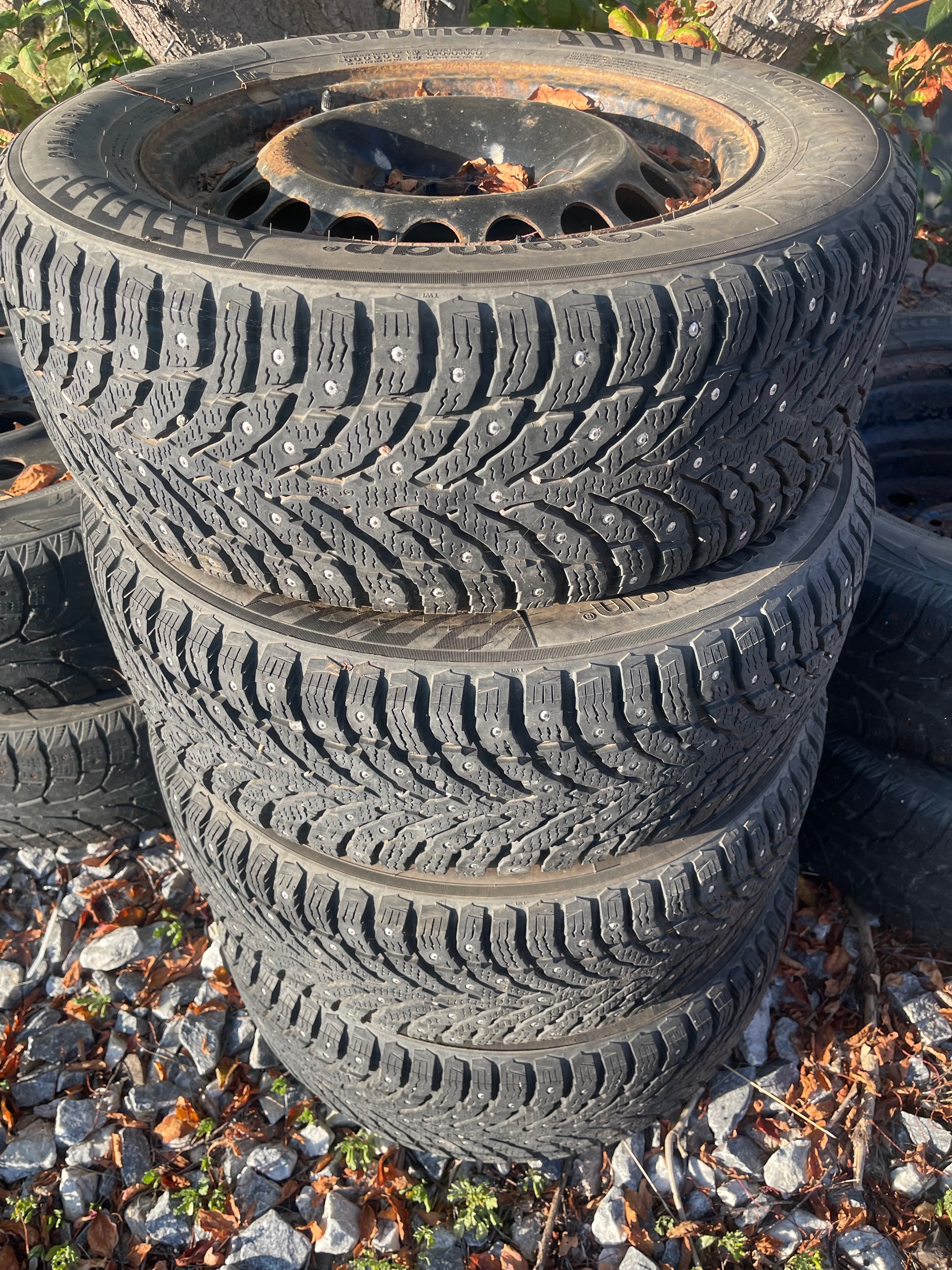 Photo of Like-New Nordman Studded Winter Tires on Rims 215/60R16 - Fit Chevy Cruze