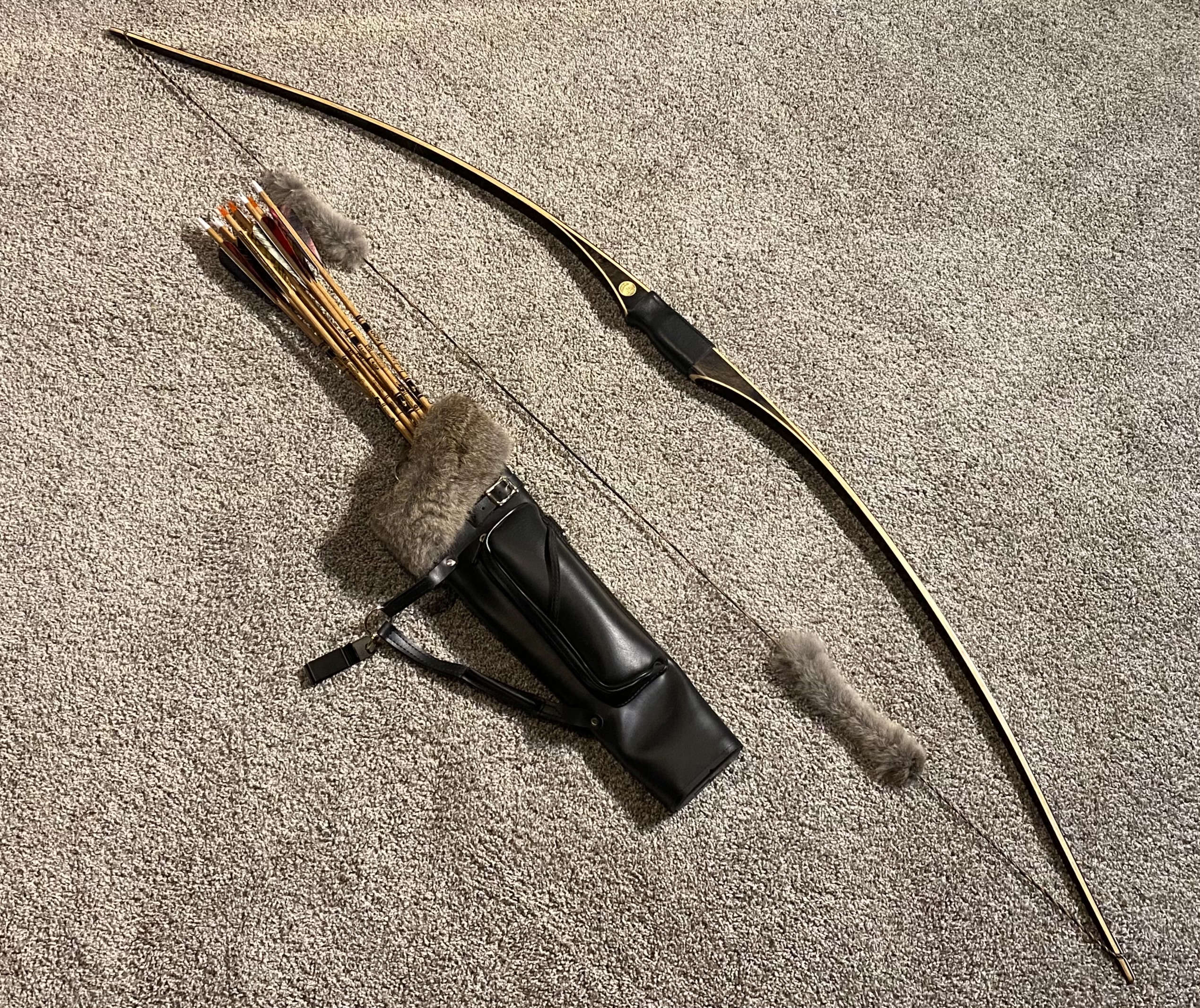 Photo of Montana Bear Long Bow With Real Fur Quiver